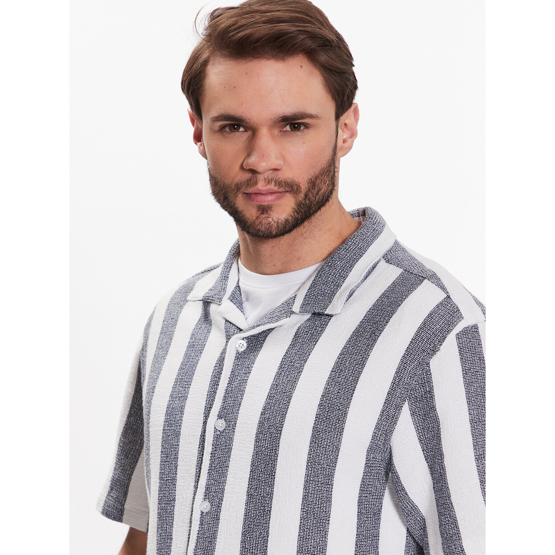 Brave Soul Риза MSH-48HENDERSON Син Regular Fit - Pepit.bg