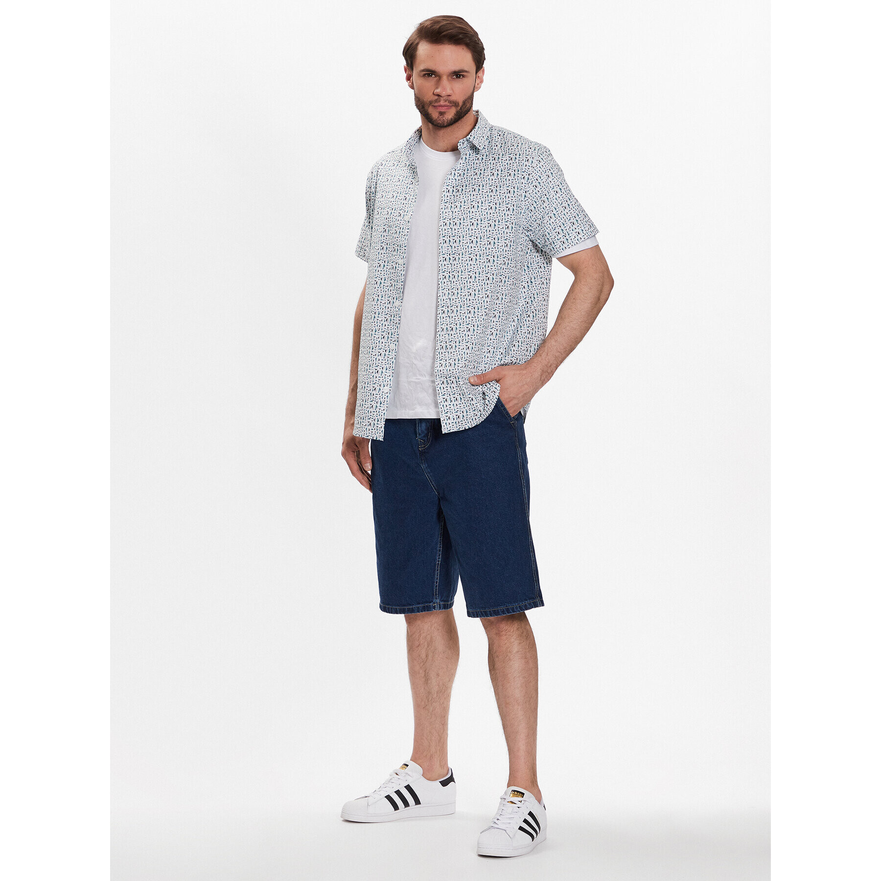 Brave Soul Риза MSH-625AZTEC Бял Regular Fit - Pepit.bg