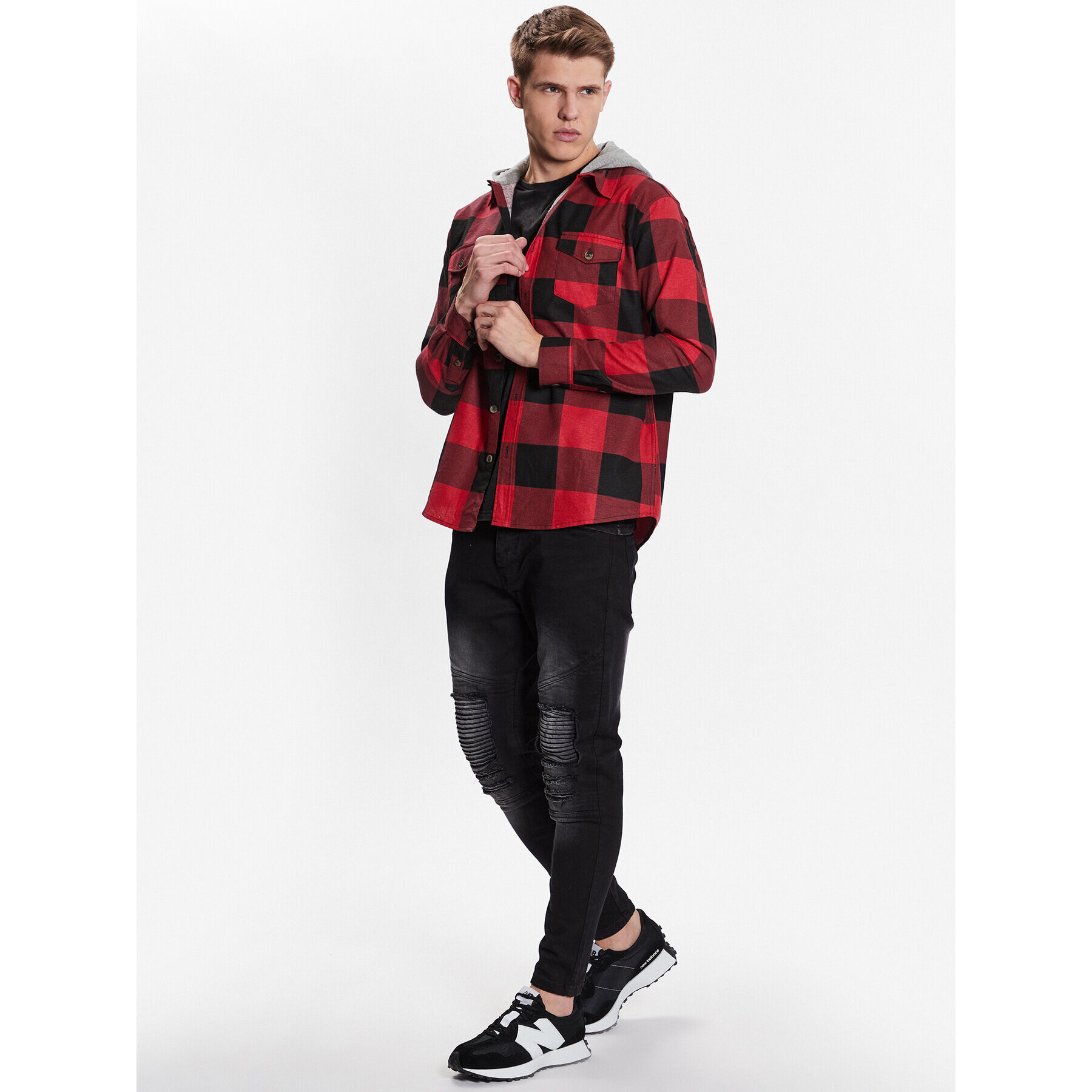 Brave Soul Риза MSH-69INGARO Червен Regular Fit - Pepit.bg