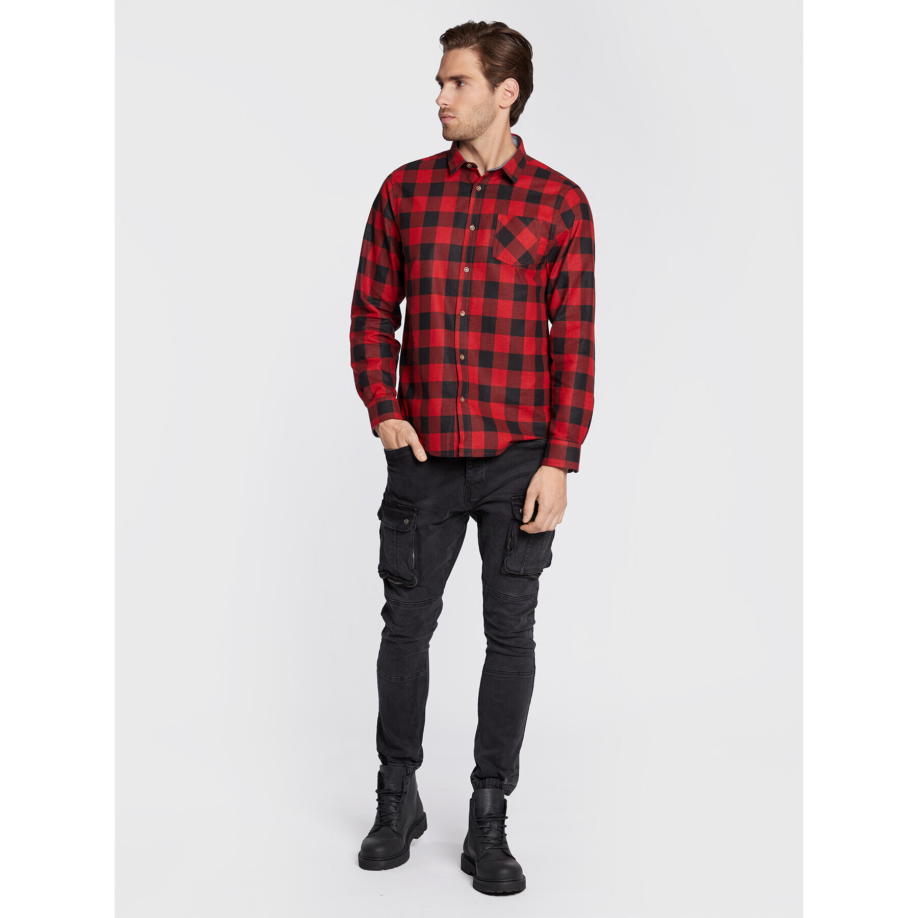 Brave Soul Риза MSH-69JACKL Червен Regular Fit - Pepit.bg