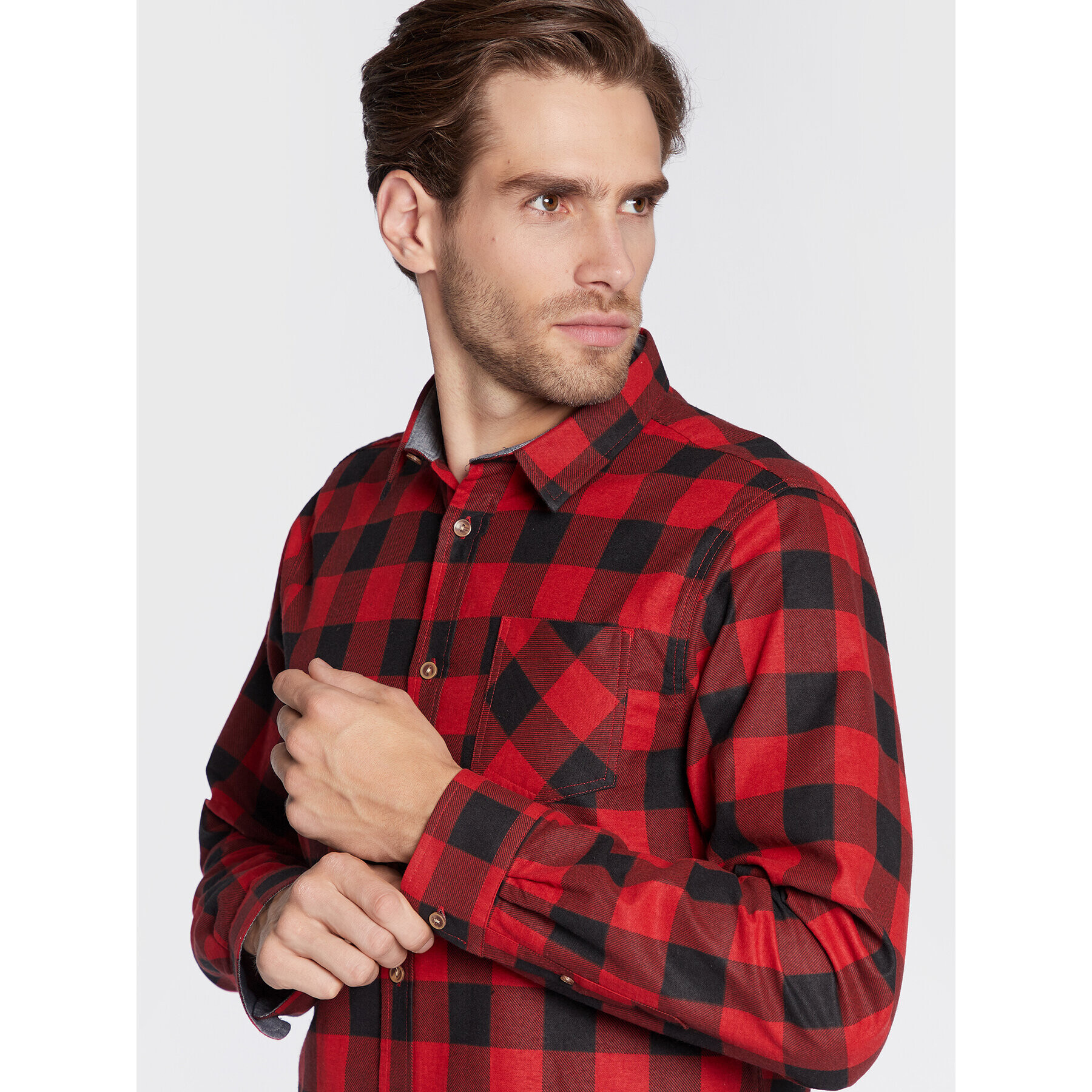 Brave Soul Риза MSH-69JACKL Червен Regular Fit - Pepit.bg
