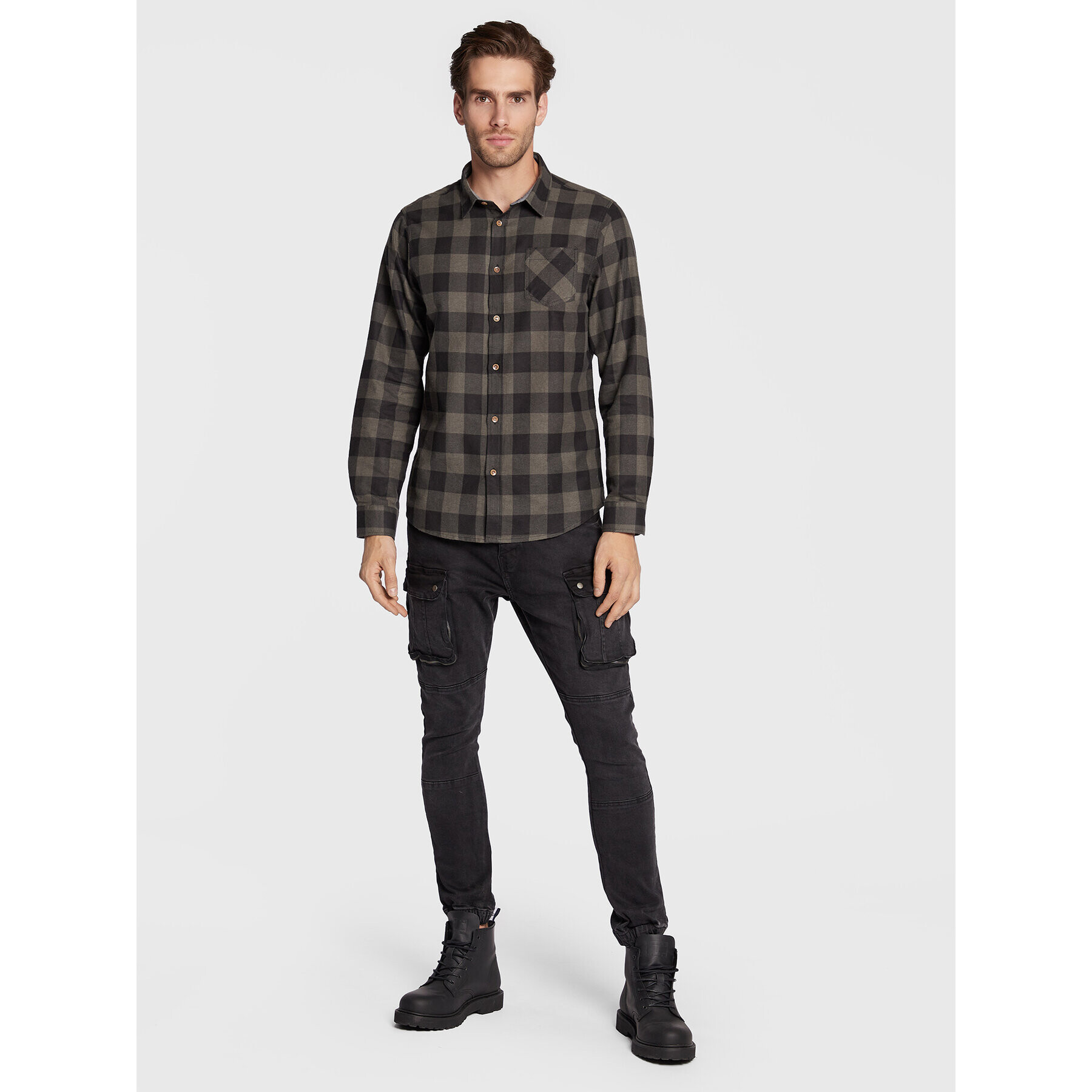 Brave Soul Риза MSH-69JACKN Сив Regular Fit - Pepit.bg