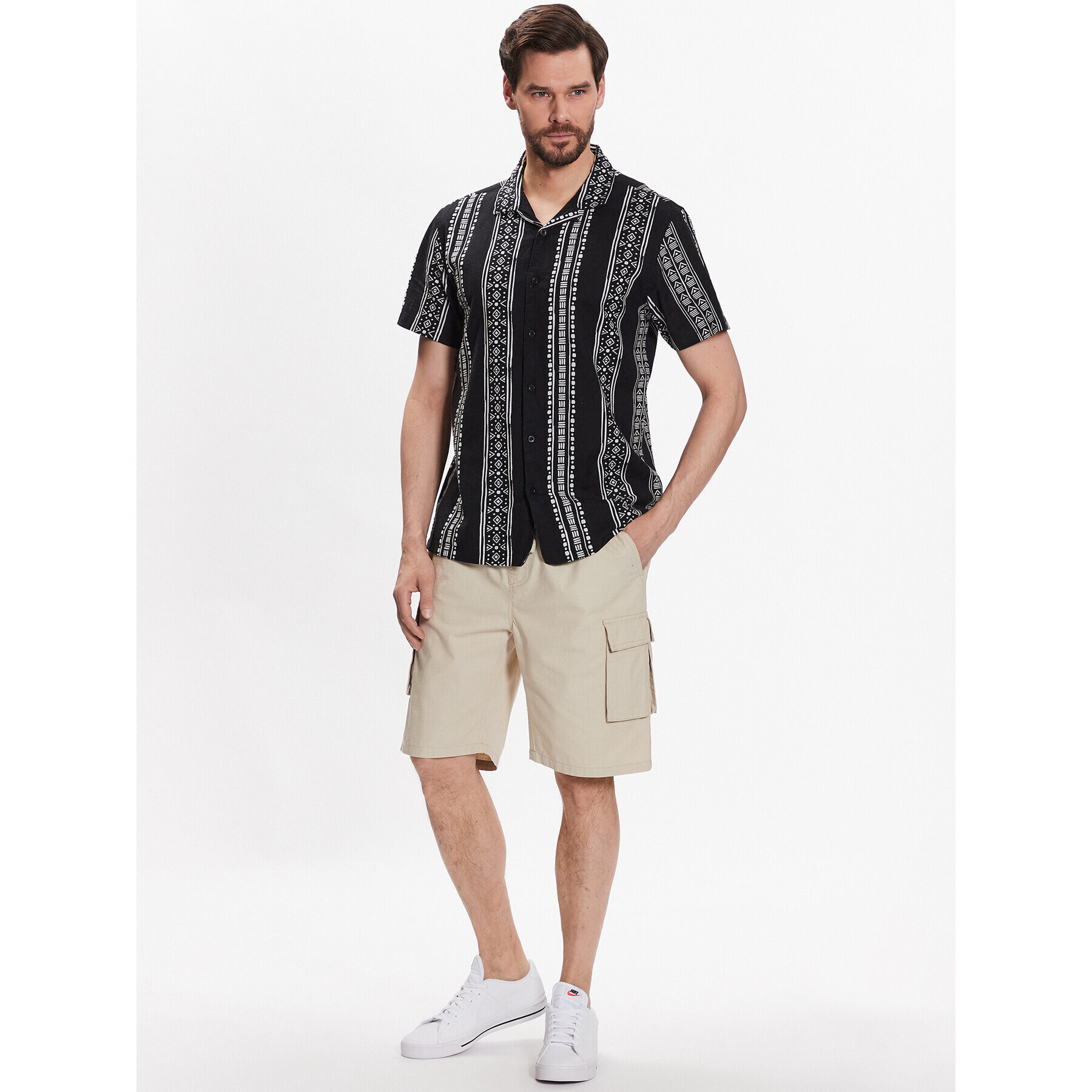 Brave Soul Шорти от плат MSRT-DORONRIPSTN Екрю Regular Fit - Pepit.bg