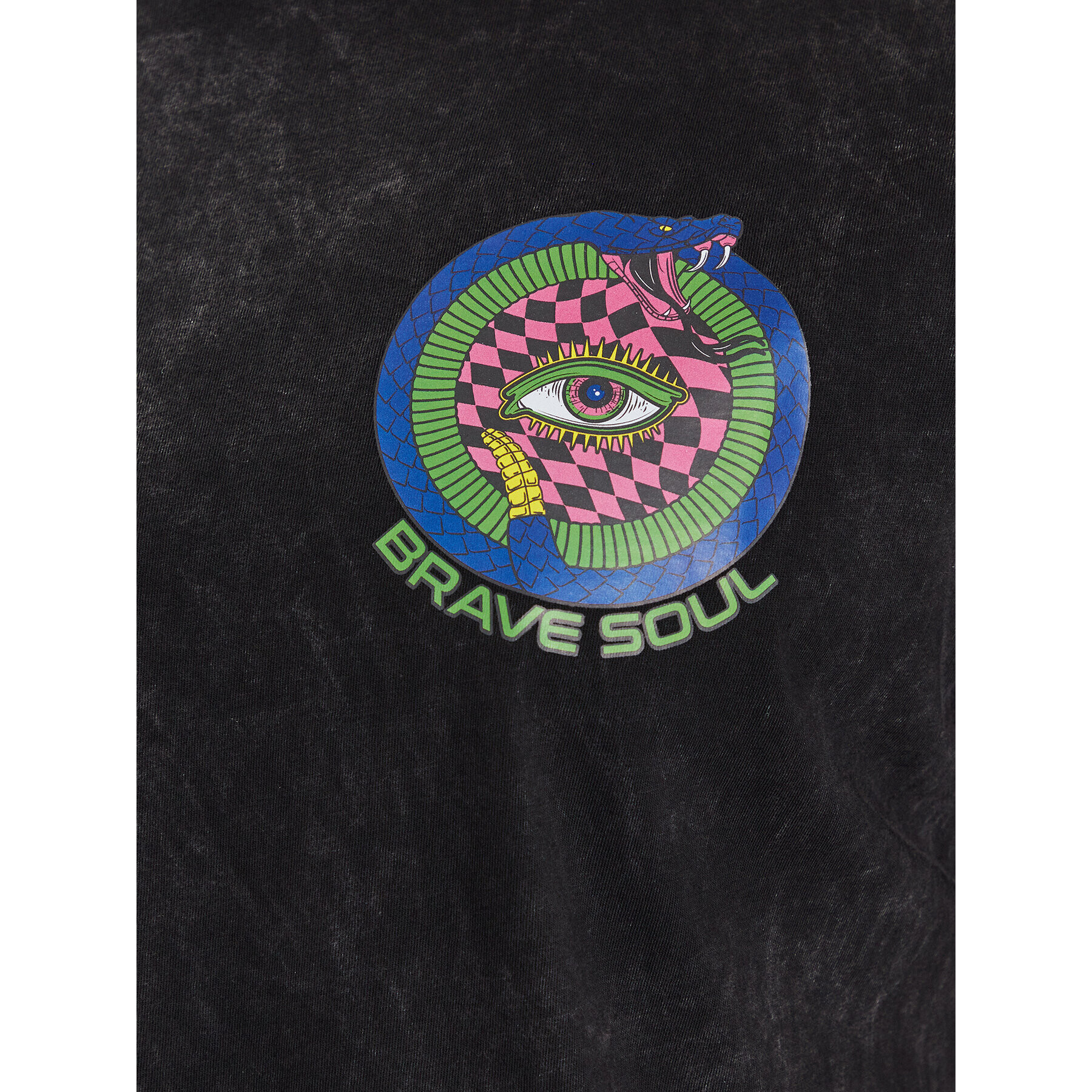 Brave Soul Тишърт MTS-119PYTHON Черен Regular Fit - Pepit.bg