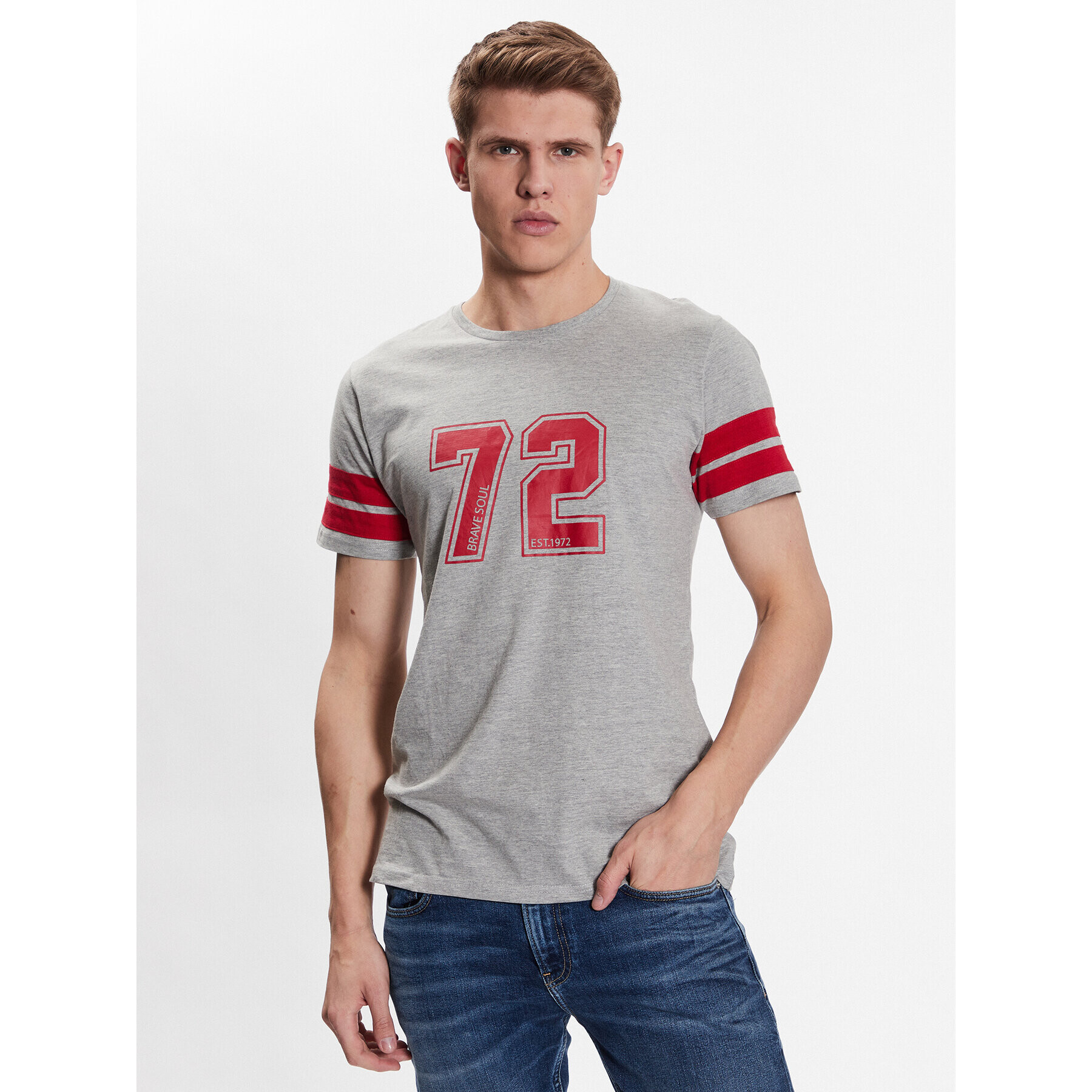 Brave Soul Тишърт MTS-149ALFARO Сив Regular Fit - Pepit.bg