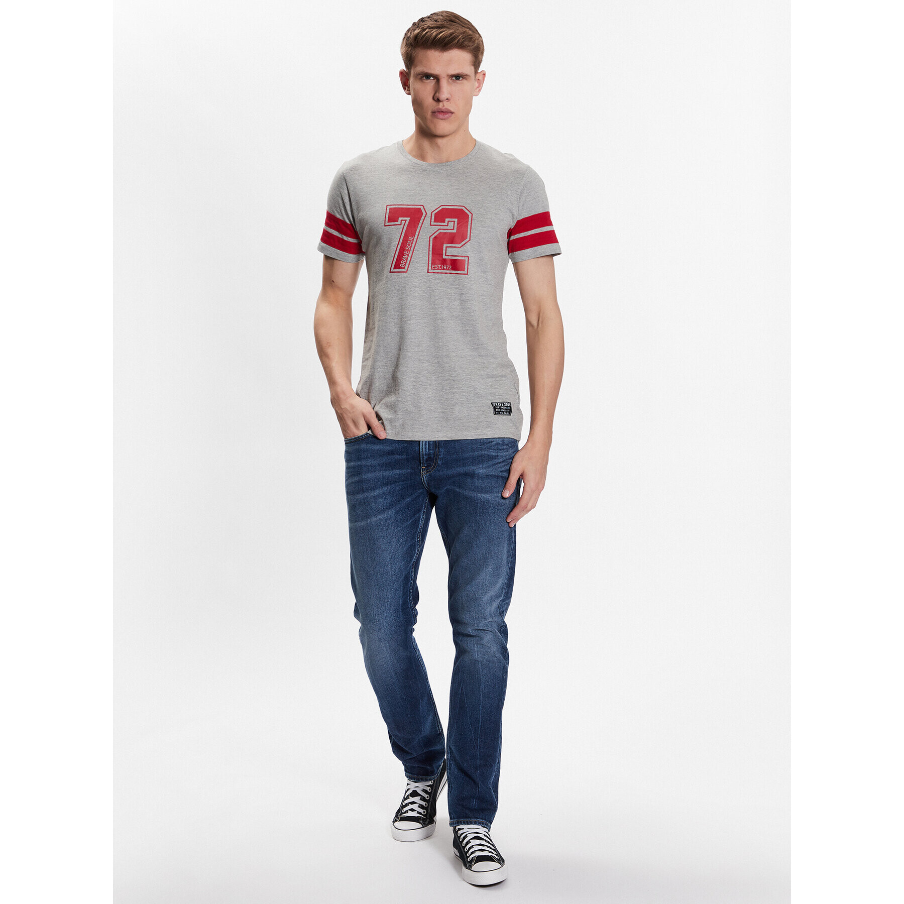 Brave Soul Тишърт MTS-149ALFARO Сив Regular Fit - Pepit.bg