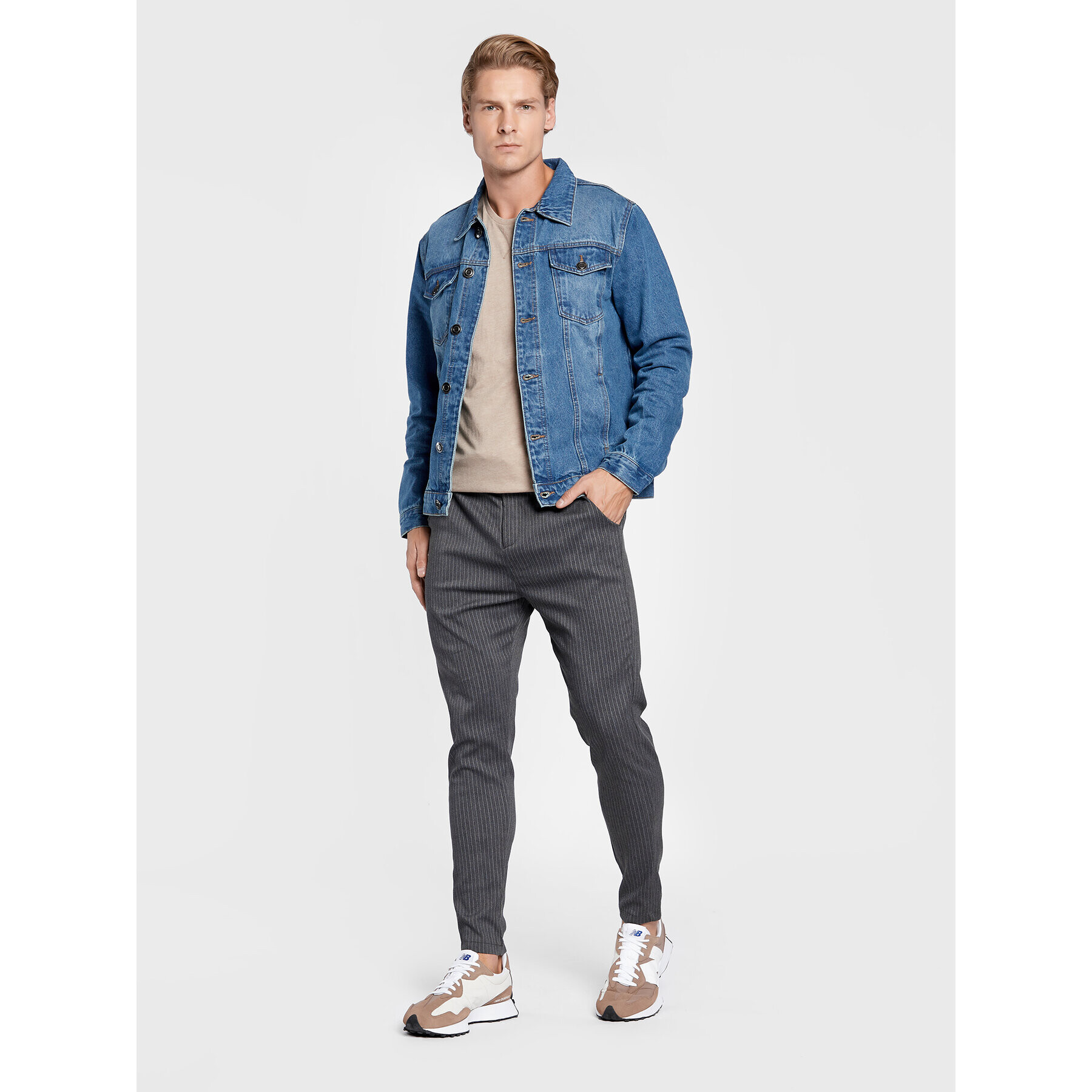 Brave Soul Тишърт MTS-149ARKHAMQ Бежов Regular Fit - Pepit.bg