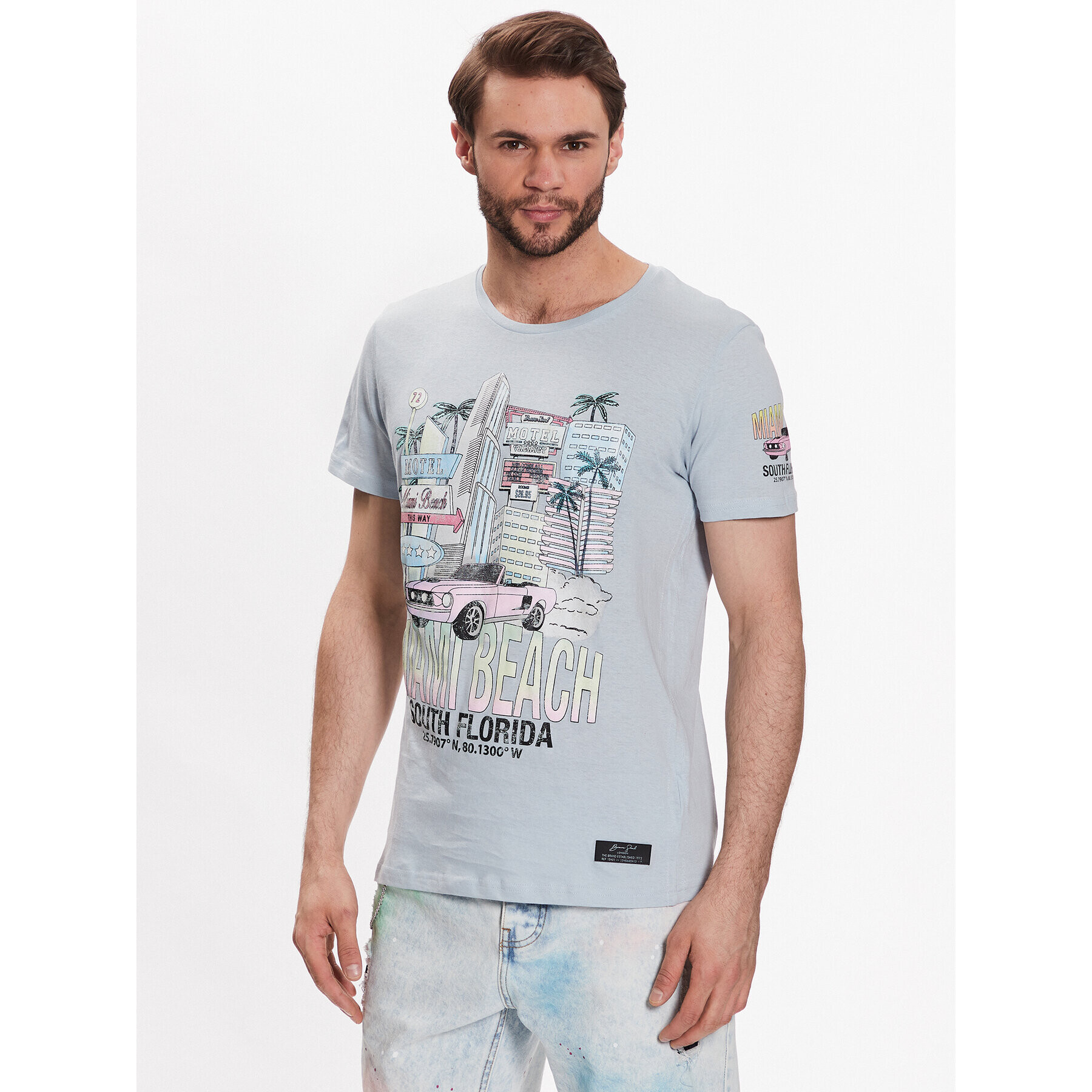 Brave Soul Тишърт MTS-149CECIL Син Regular Fit - Pepit.bg