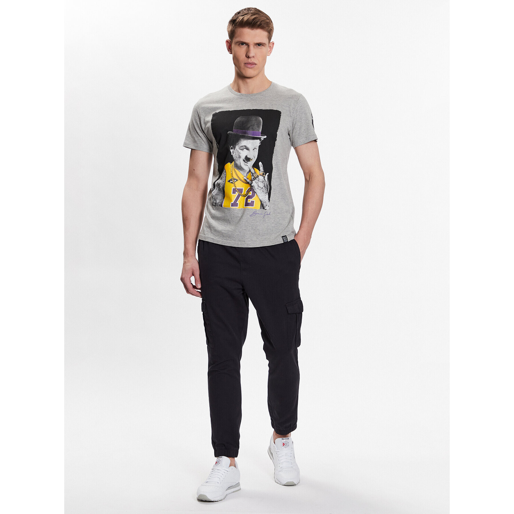 Brave Soul Тишърт MTS-149CHAPLIN Сив Regular Fit - Pepit.bg