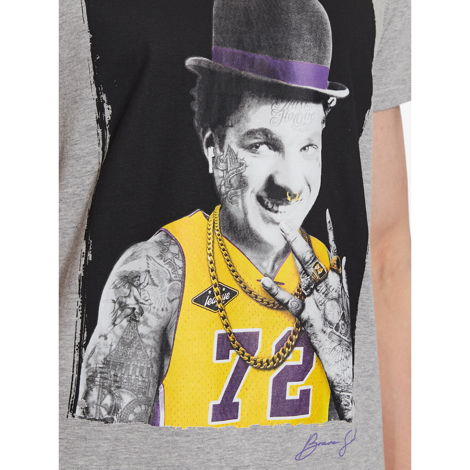 Brave Soul Тишърт MTS-149CHAPLIN Сив Regular Fit - Pepit.bg