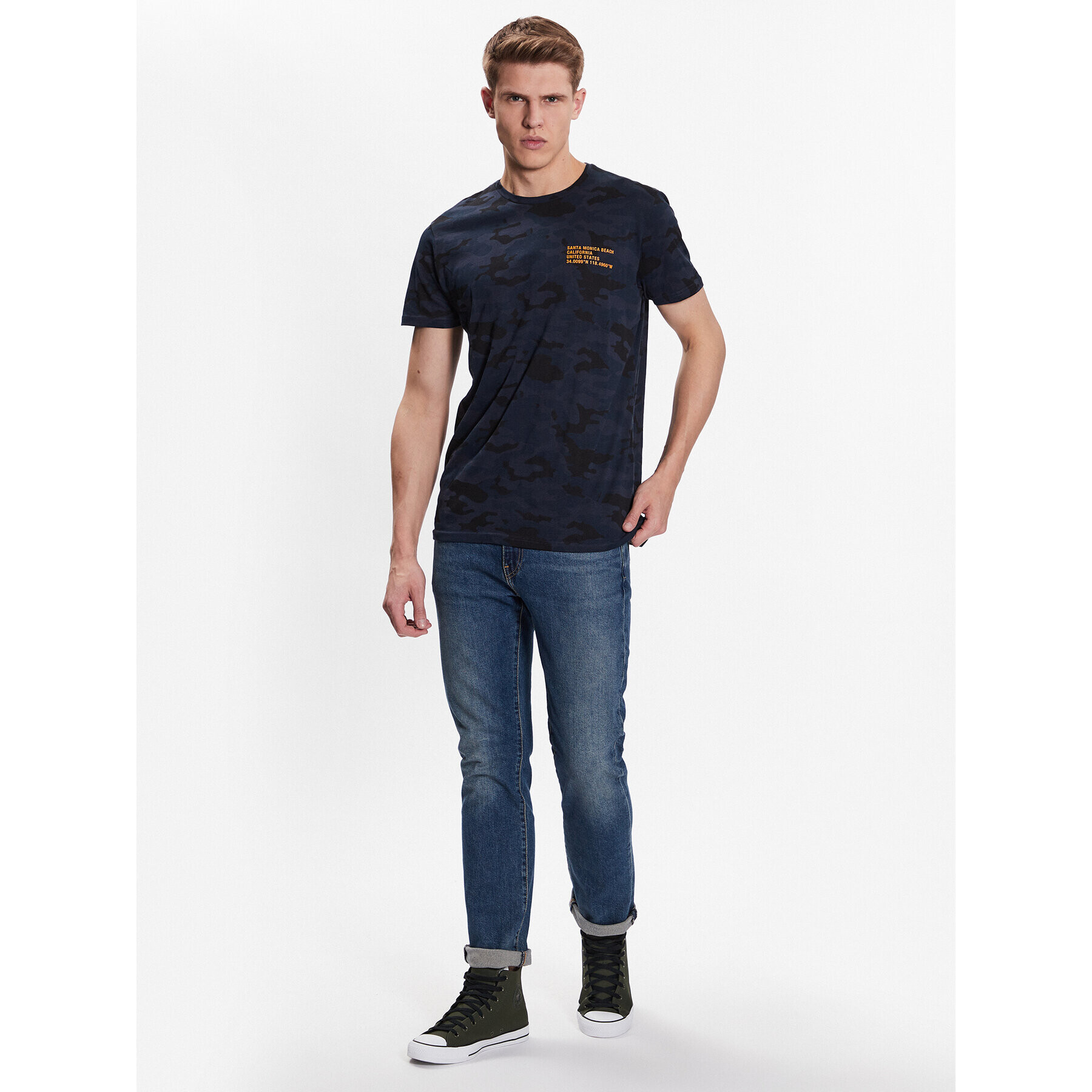 Brave Soul Тишърт MTS-149ERDL Тъмносин Regular Fit - Pepit.bg