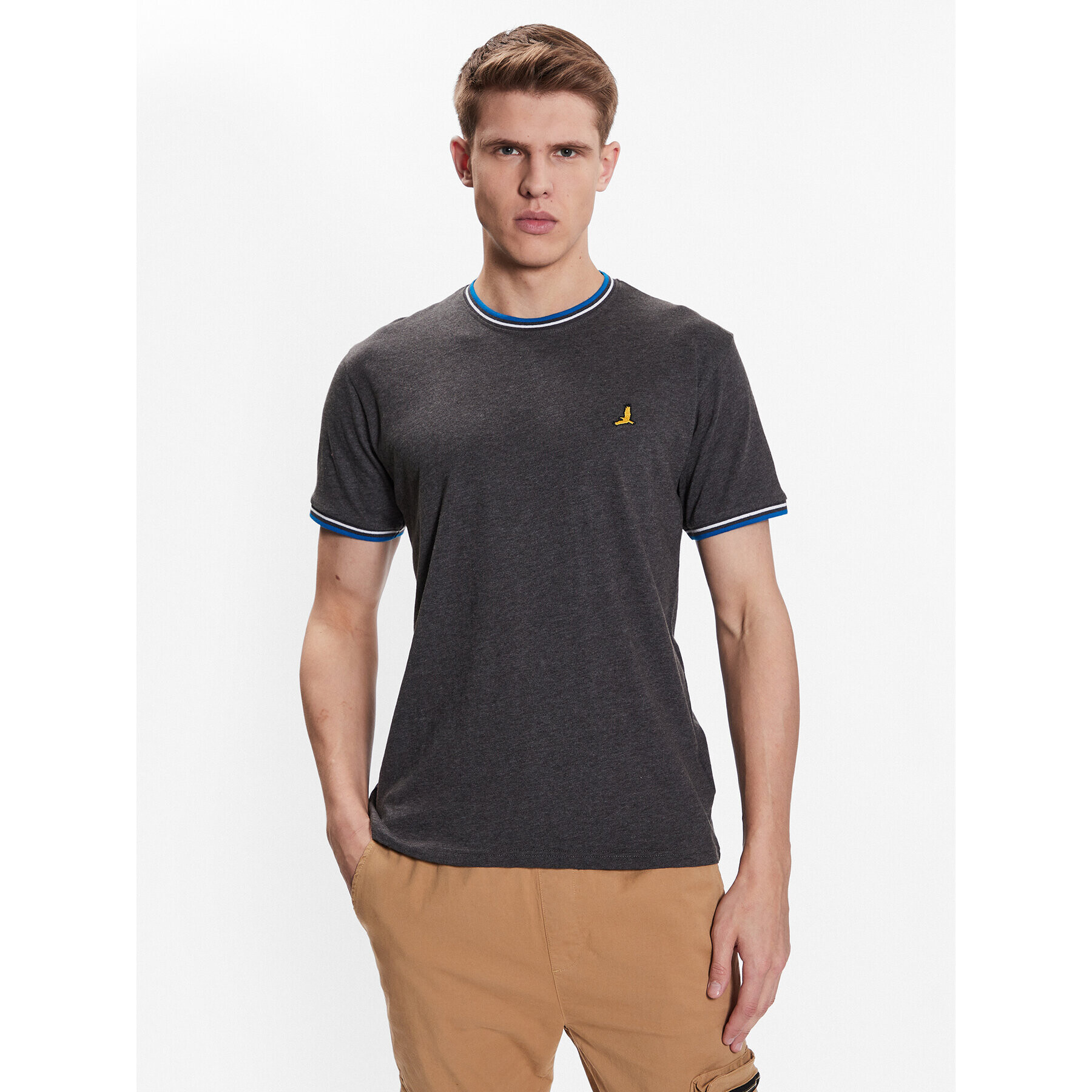 Brave Soul Тишърт MTS-149FEDERERG Сив Regular Fit - Pepit.bg