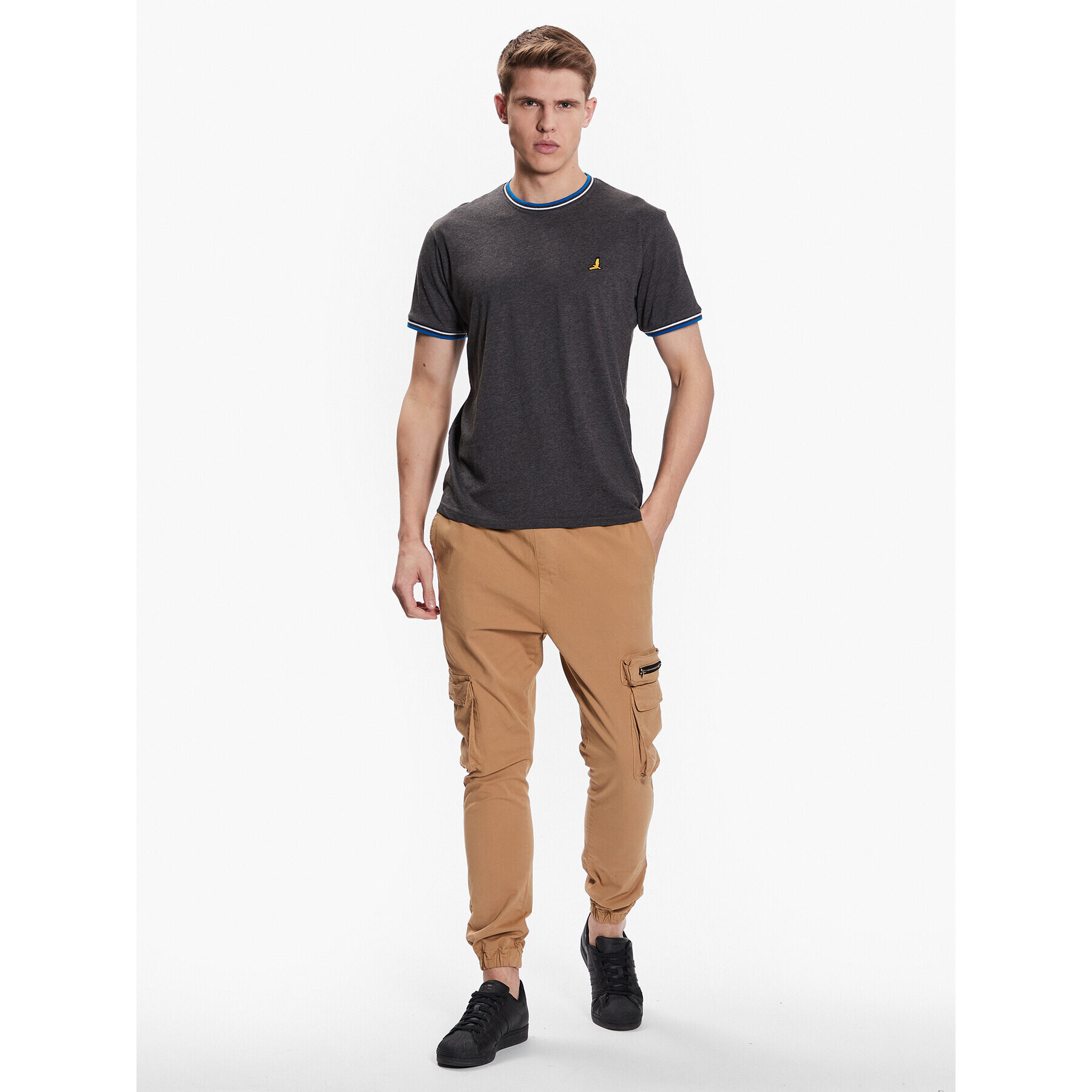 Brave Soul Тишърт MTS-149FEDERERG Сив Regular Fit - Pepit.bg