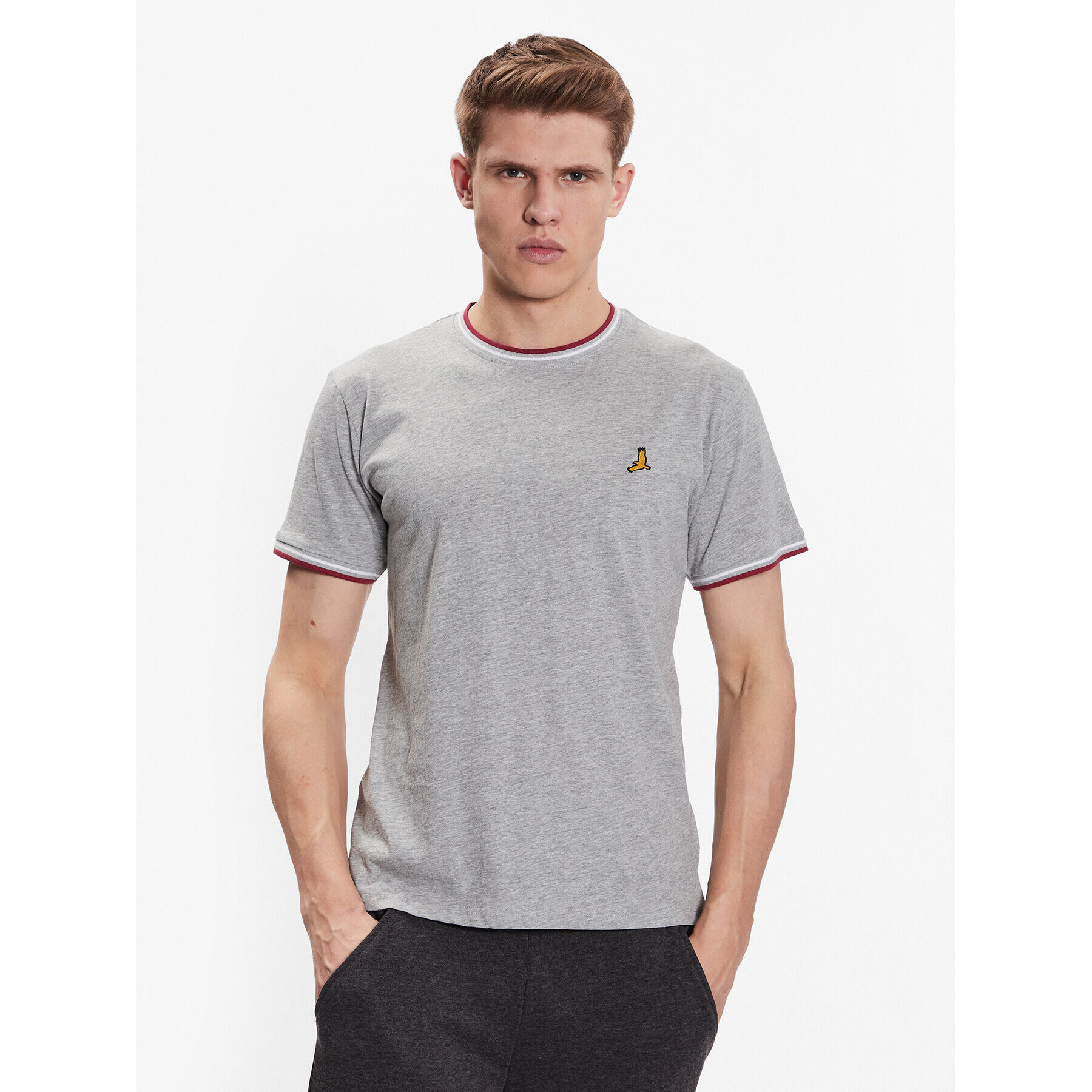 Brave Soul Тишърт MTS-149FEDERERG Сив Regular Fit - Pepit.bg