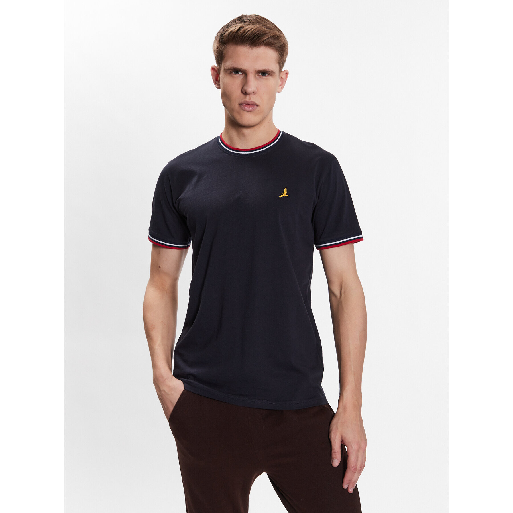 Brave Soul Тишърт MTS-149FEDERERG Тъмносин Regular Fit - Pepit.bg