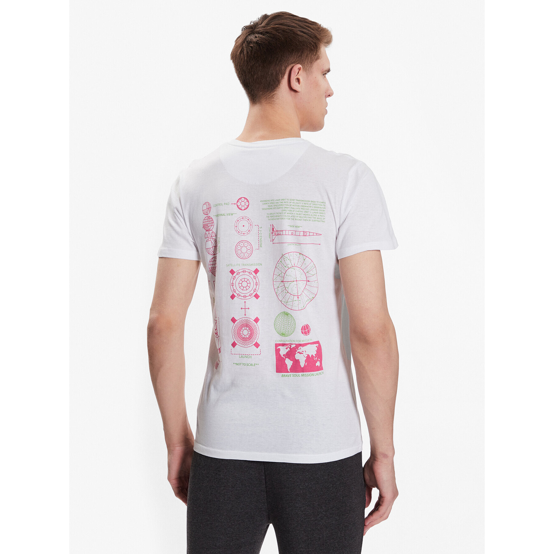 Brave Soul Тишърт MTS-149SHUTTLE Бял Regular Fit - Pepit.bg