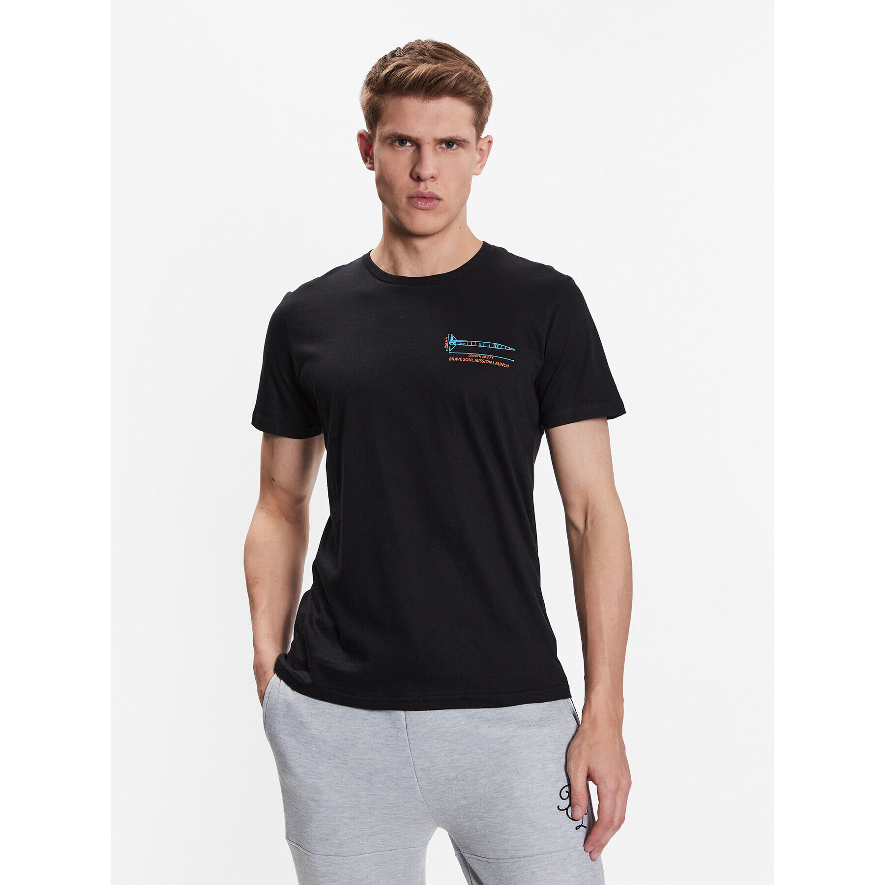 Brave Soul Тишърт MTS-149SHUTTLE Черен Regular Fit - Pepit.bg