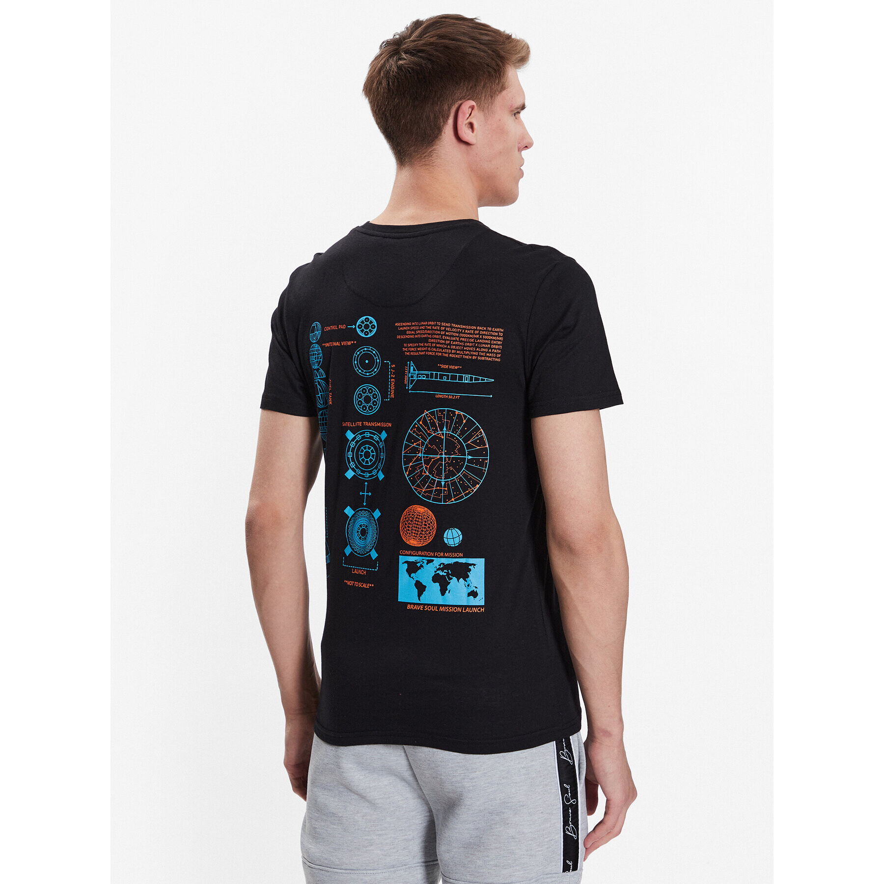 Brave Soul Тишърт MTS-149SHUTTLE Черен Regular Fit - Pepit.bg