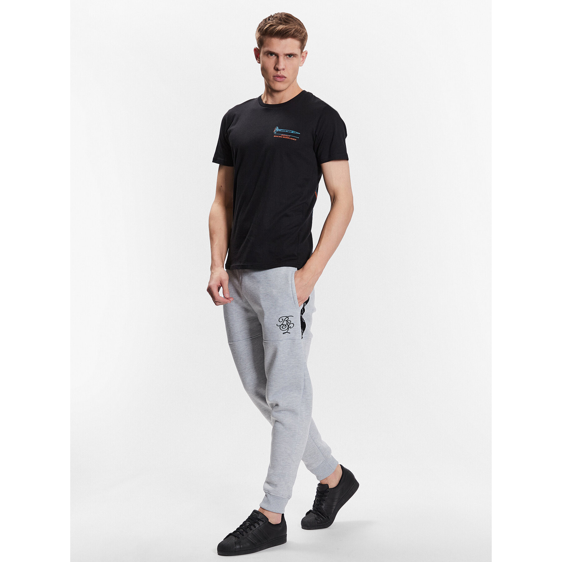 Brave Soul Тишърт MTS-149SHUTTLE Черен Regular Fit - Pepit.bg