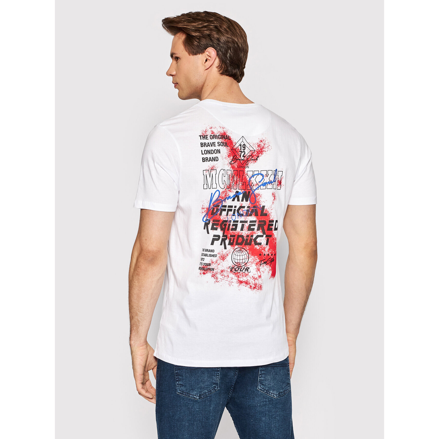 Brave Soul Тишърт MTS-568GEMEOS Бял Regular Fit - Pepit.bg