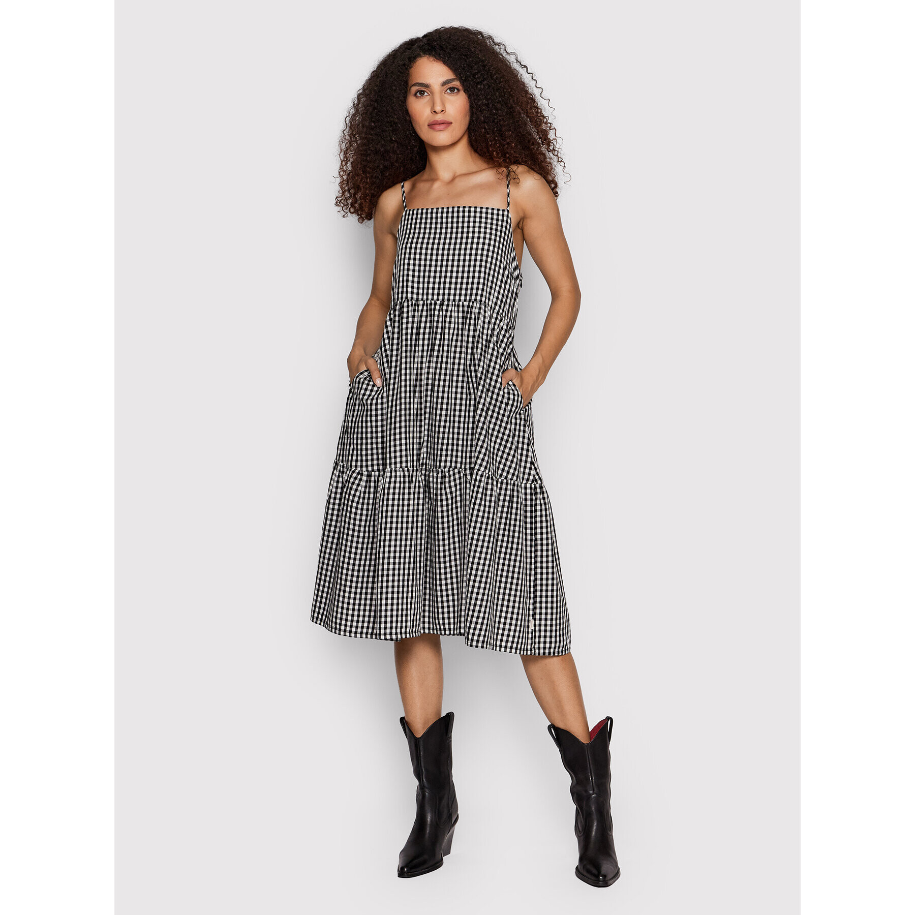 Brixton Лятна рокля Gingham 04290 Черен Regular Fit - Pepit.bg