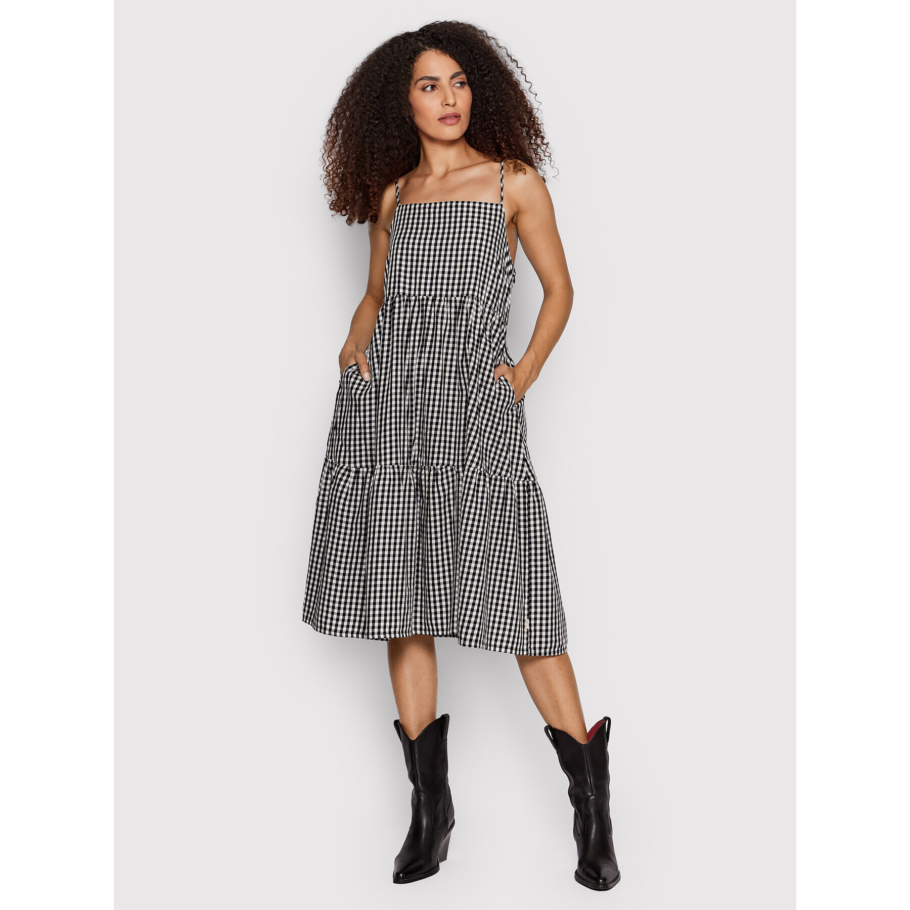 Brixton Лятна рокля Gingham 04290 Черен Regular Fit - Pepit.bg