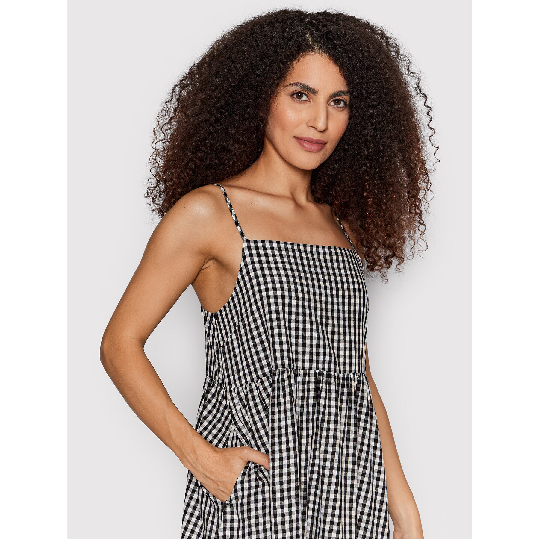 Brixton Лятна рокля Gingham 04290 Черен Regular Fit - Pepit.bg