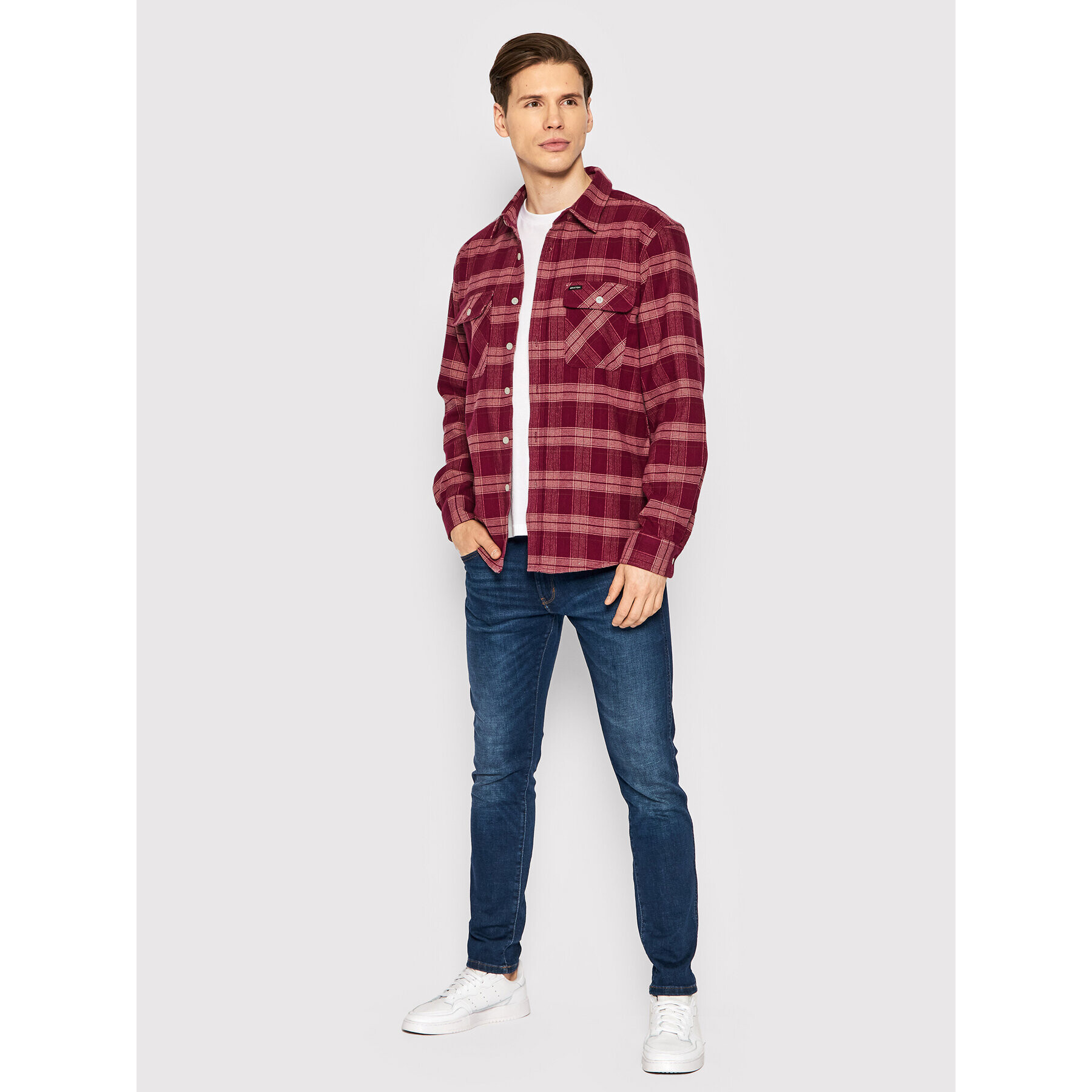 Brixton Риза Browery Stretch 01263 Бордо Standard Fit - Pepit.bg