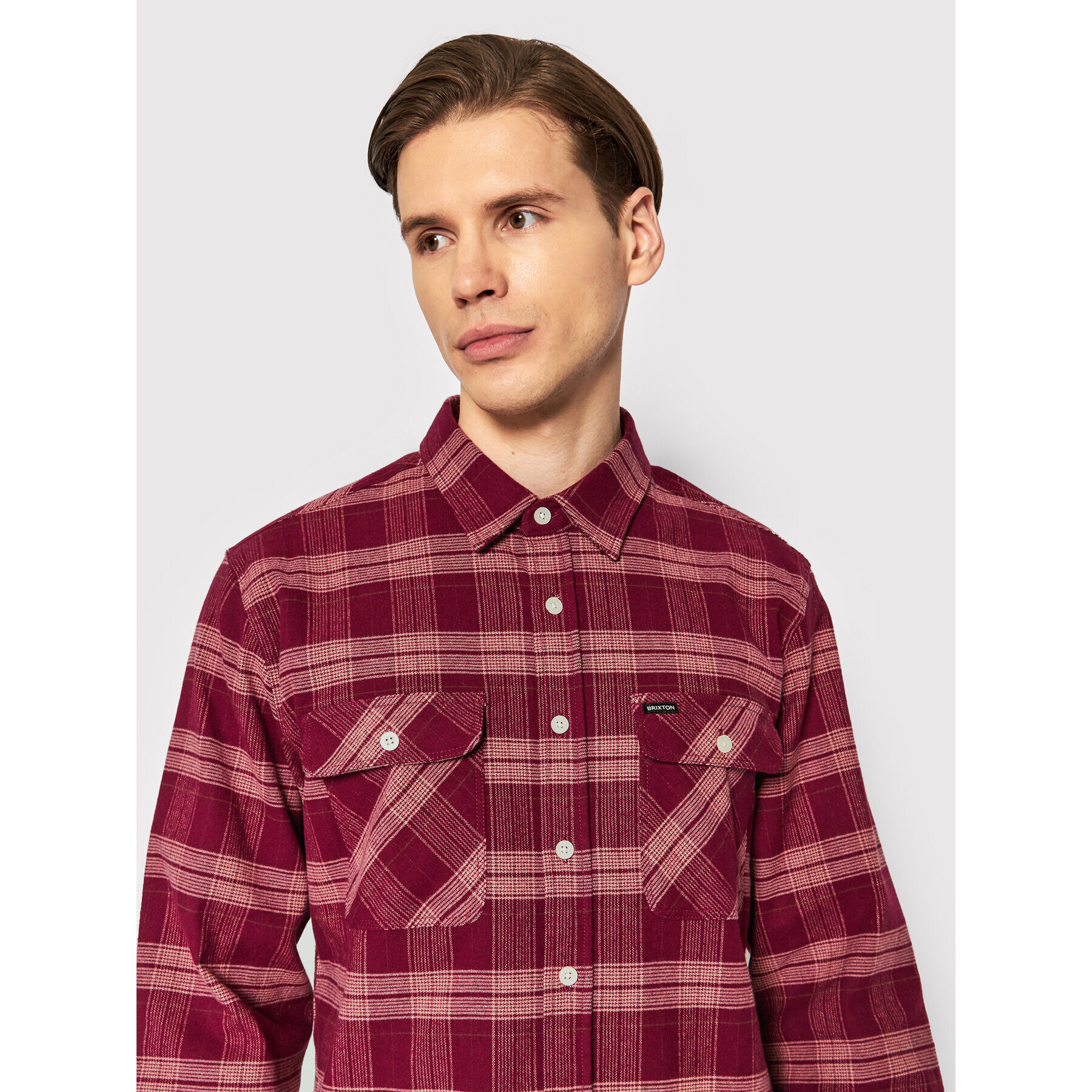 Brixton Риза Browery Stretch 01263 Бордо Standard Fit - Pepit.bg