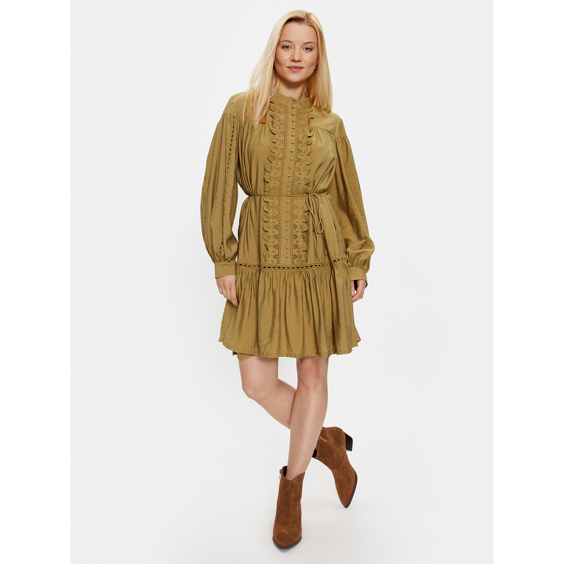 Bruuns Bazaar Ежедневна рокля Karla BBW3388 Зелен Regular Fit - Pepit.bg