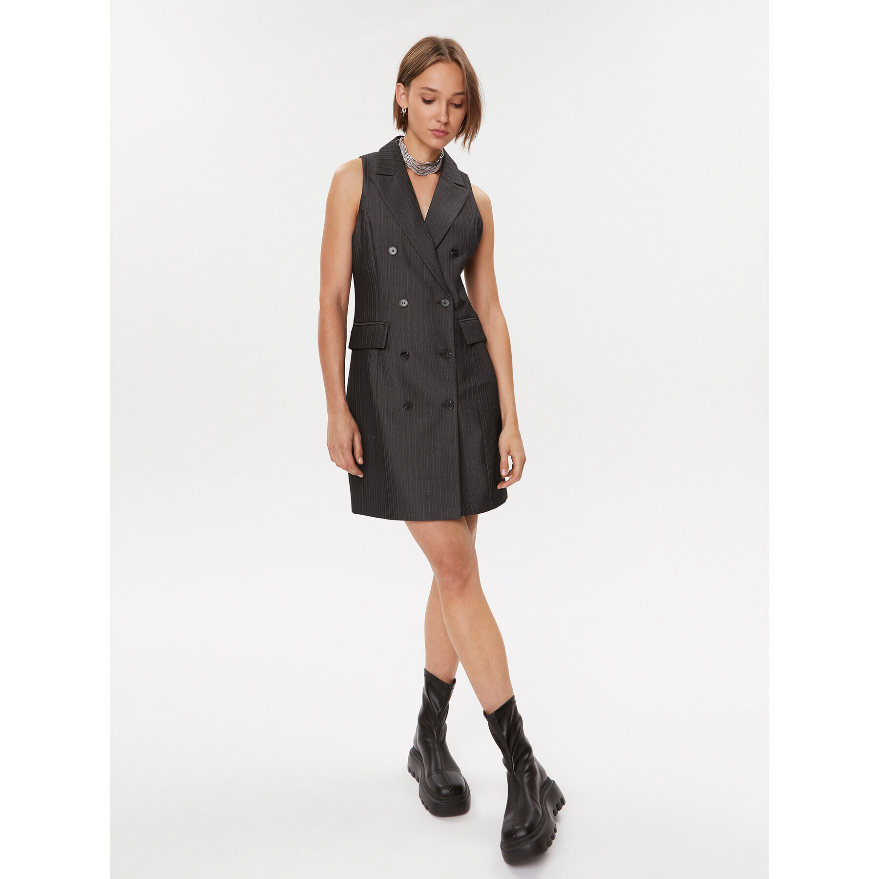 Bruuns Bazaar Ежедневна рокля Need Lian BBW3543 Сив Regular Fit - Pepit.bg