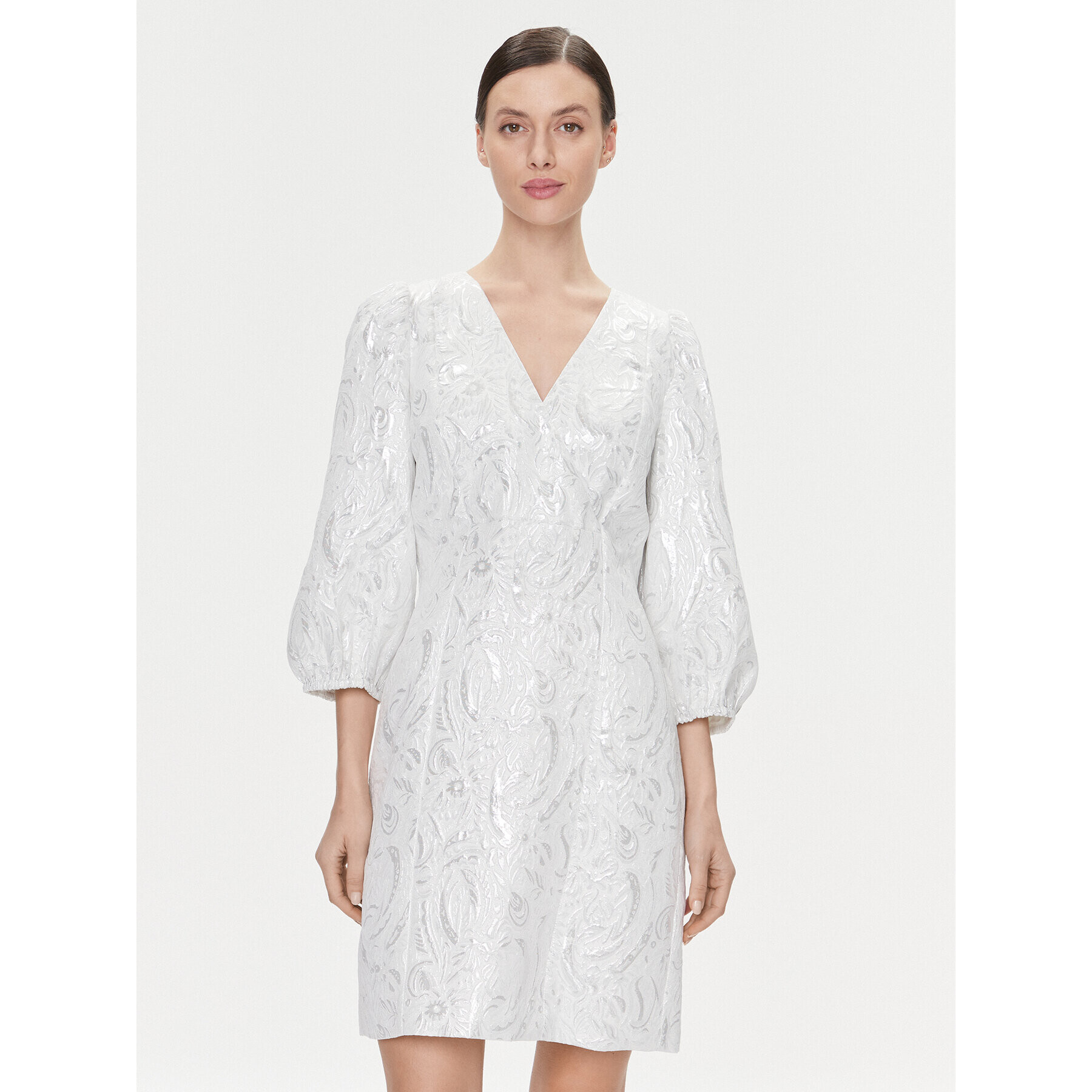 Bruuns Bazaar Коктейлна рокля Macluar BBW3661 Бял Regular Fit - Pepit.bg