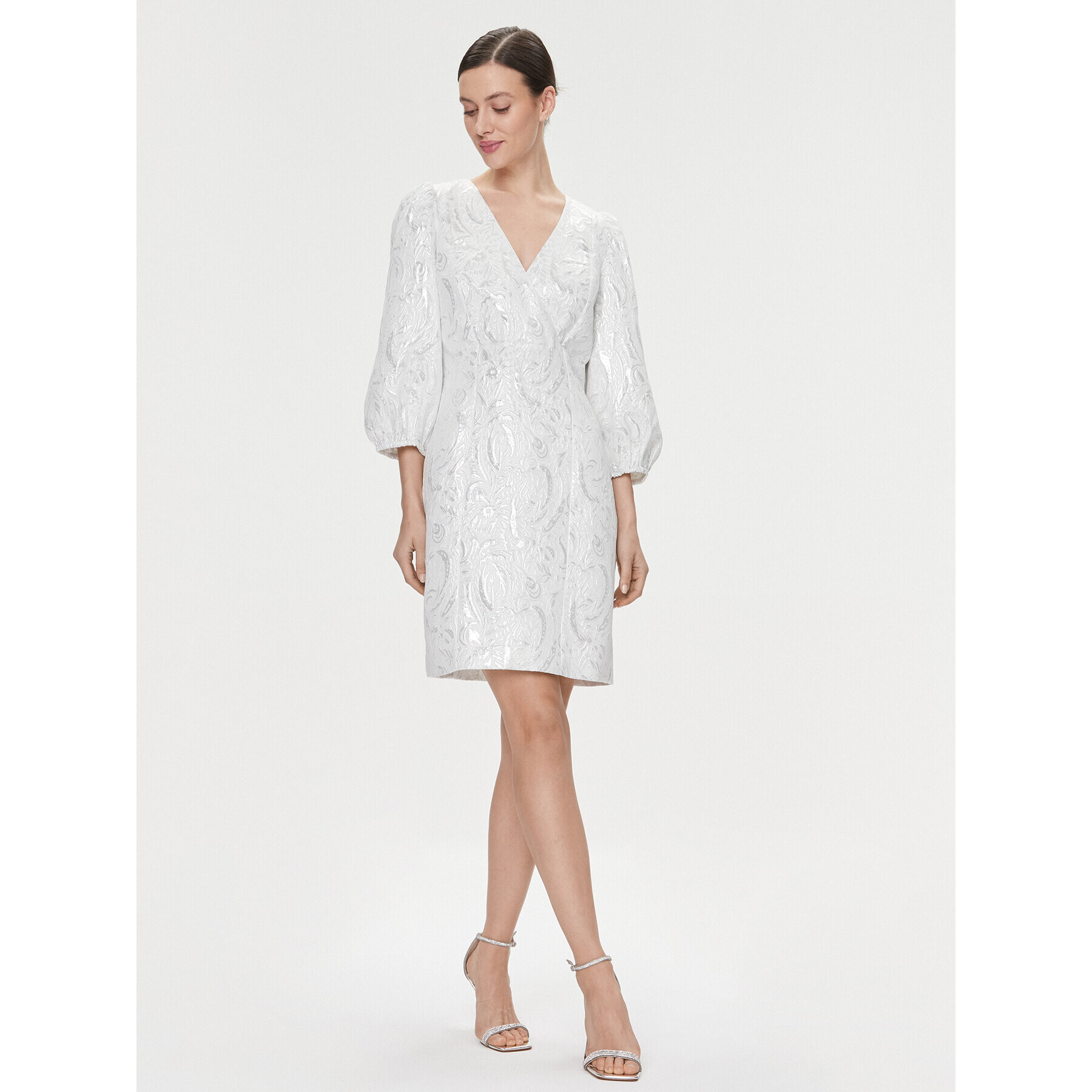 Bruuns Bazaar Коктейлна рокля Macluar BBW3661 Бял Regular Fit - Pepit.bg