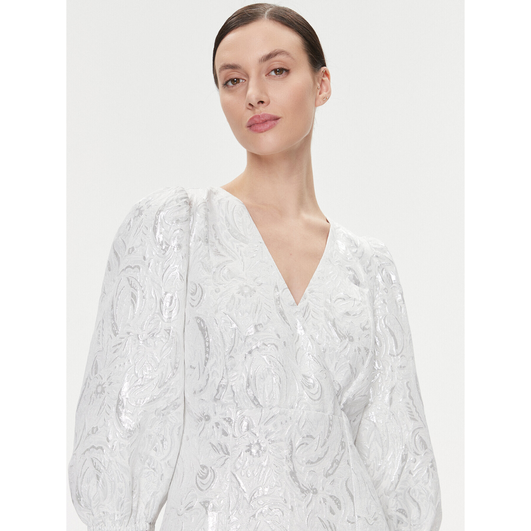 Bruuns Bazaar Коктейлна рокля Macluar BBW3661 Бял Regular Fit - Pepit.bg