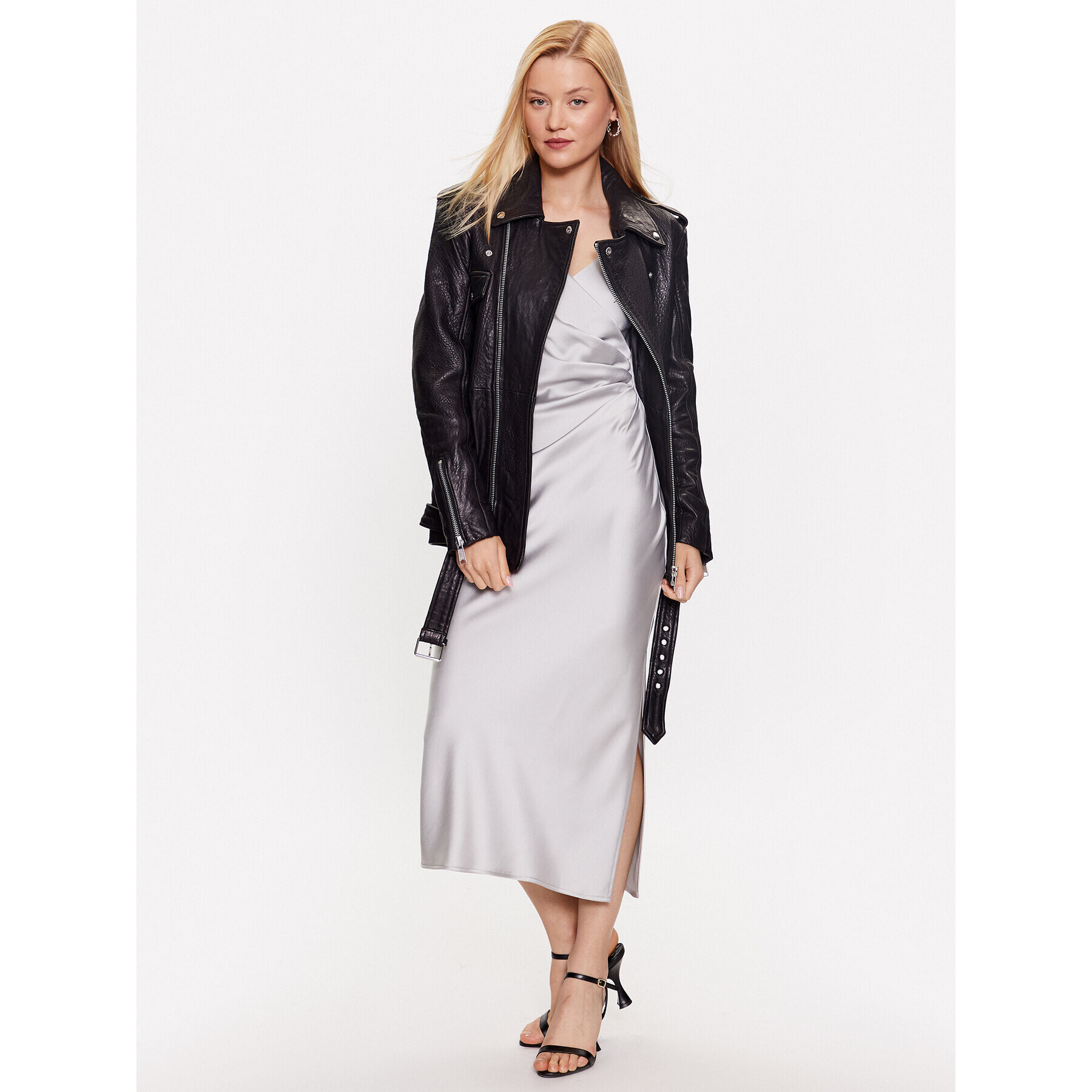 Bruuns Bazaar Кожено яке Inaya BBW3378 Черен Oversize - Pepit.bg