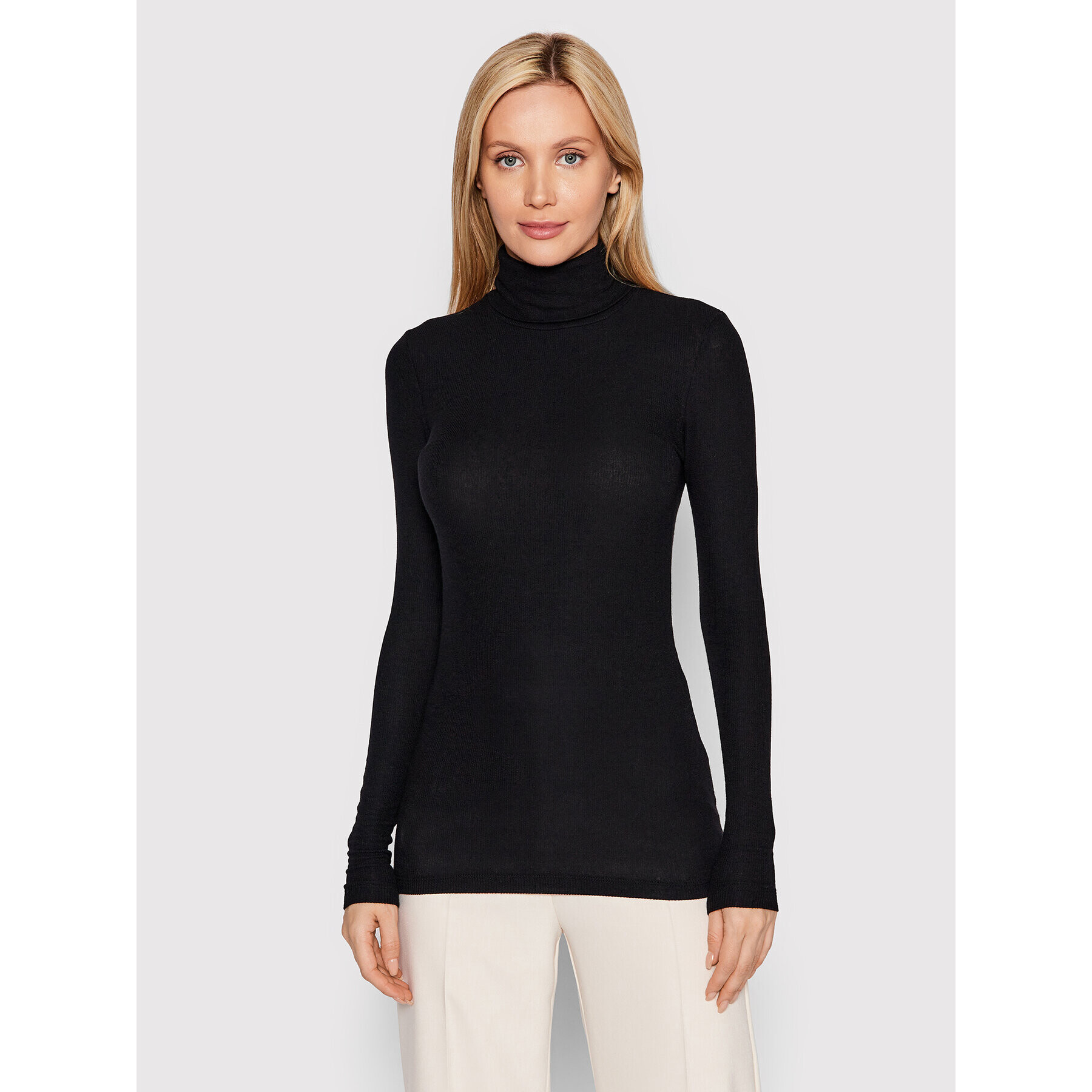Bruuns Bazaar Поло Angela Roll BBW1070 Черен Slim Fit - Pepit.bg