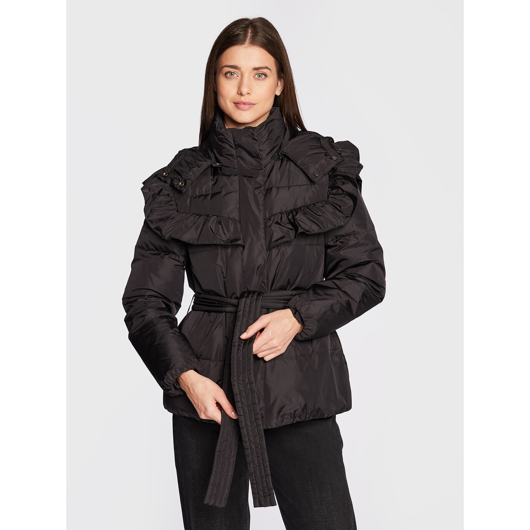 Bruuns Bazaar Пухено яке Down Lenina BBW2992 Черен Regular Fit - Pepit.bg