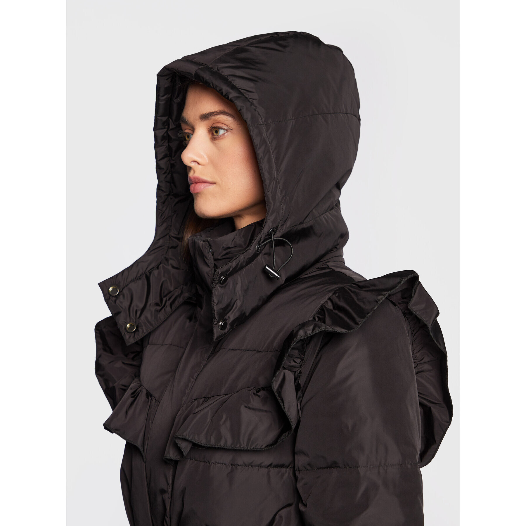 Bruuns Bazaar Пухено яке Down Lenina BBW2992 Черен Regular Fit - Pepit.bg