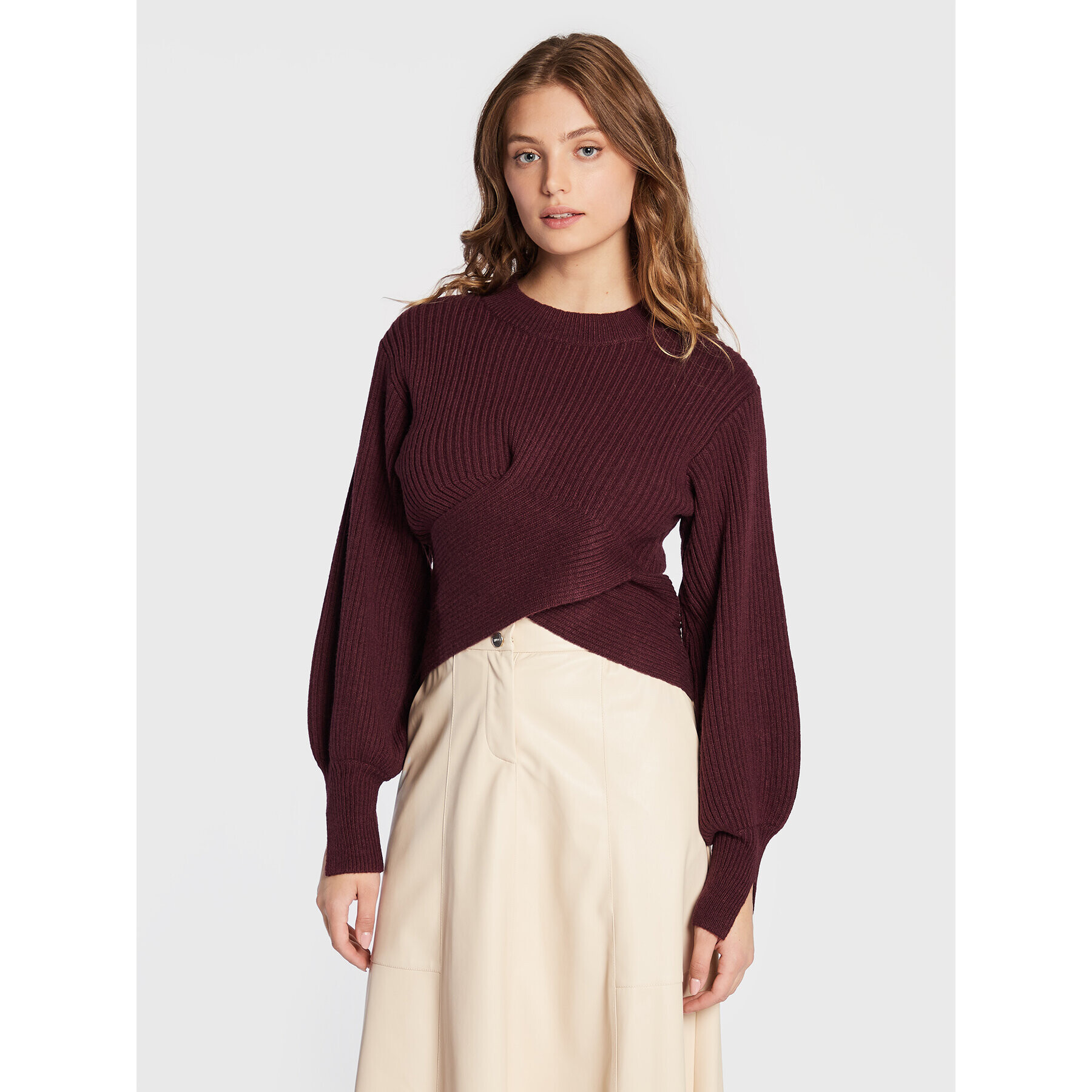 Bruuns Bazaar Пуловер Irina BBW3027 Бордо Regular Fit - Pepit.bg