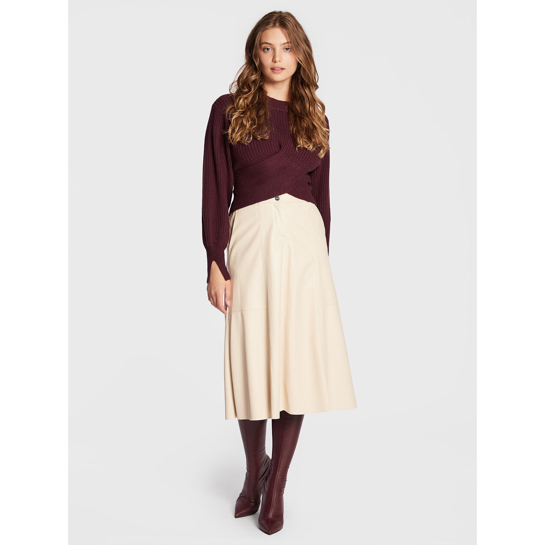 Bruuns Bazaar Пуловер Irina BBW3027 Бордо Regular Fit - Pepit.bg