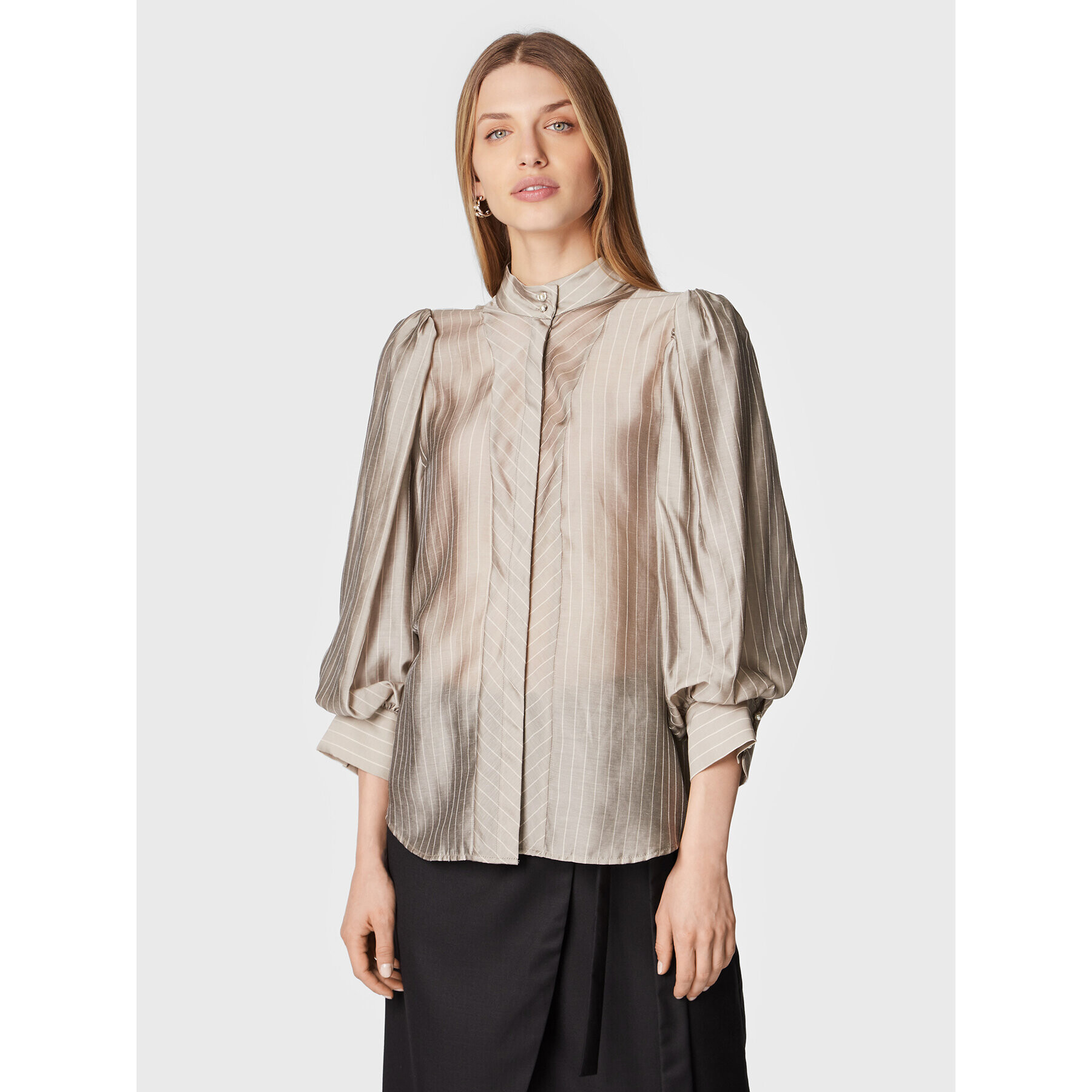 Bruuns Bazaar Риза Calendula Lene BBW3086 Сив Regular Fit - Pepit.bg