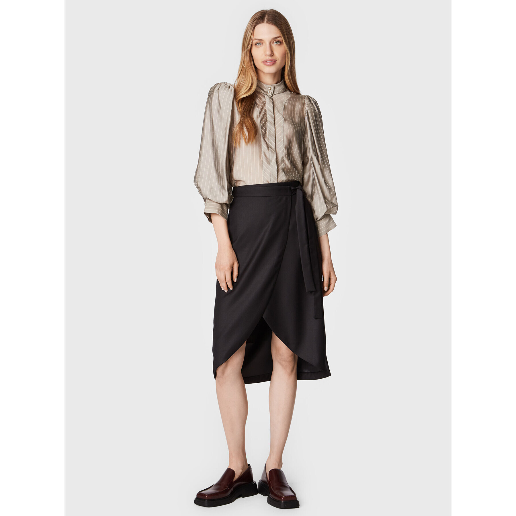 Bruuns Bazaar Риза Calendula Lene BBW3086 Сив Regular Fit - Pepit.bg