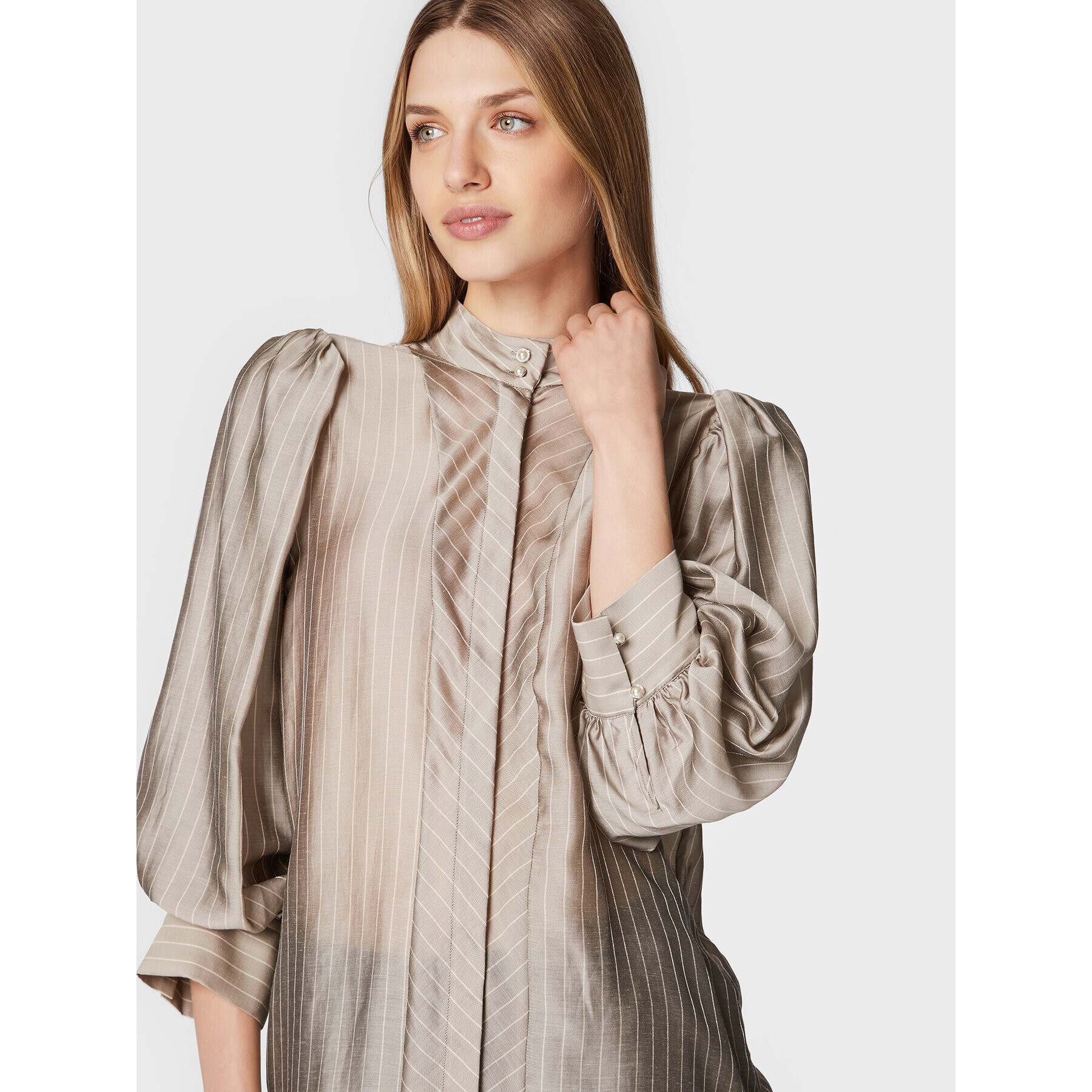 Bruuns Bazaar Риза Calendula Lene BBW3086 Сив Regular Fit - Pepit.bg