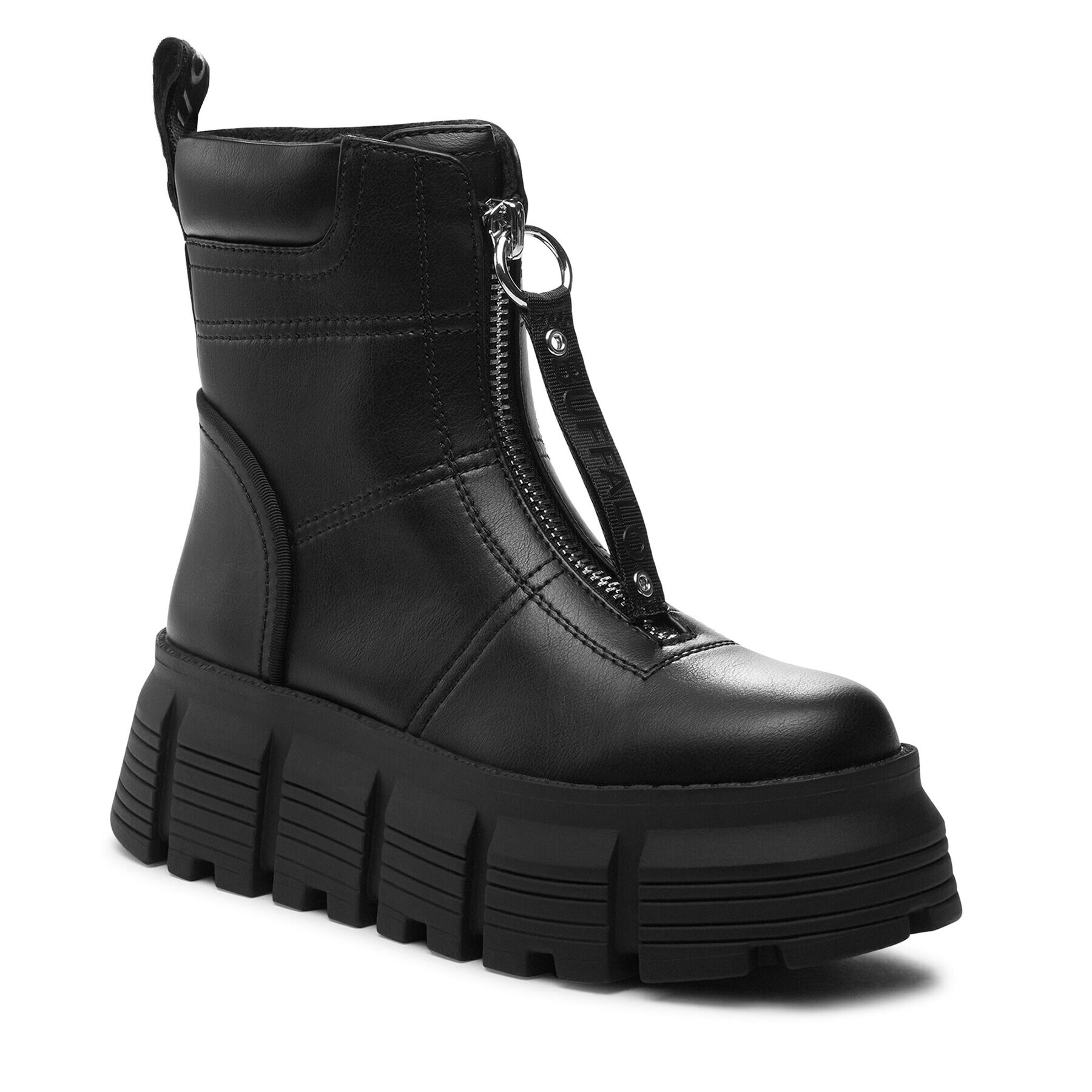 Buffalo Боти Ava Front Zip Boot 1622338 Черен - Pepit.bg