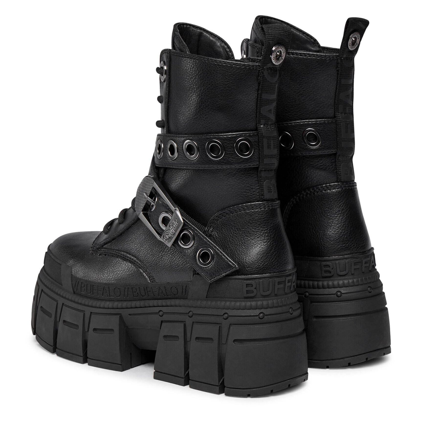 Buffalo Боти Gospher Lace Up Mid 1622351 Черен - Pepit.bg