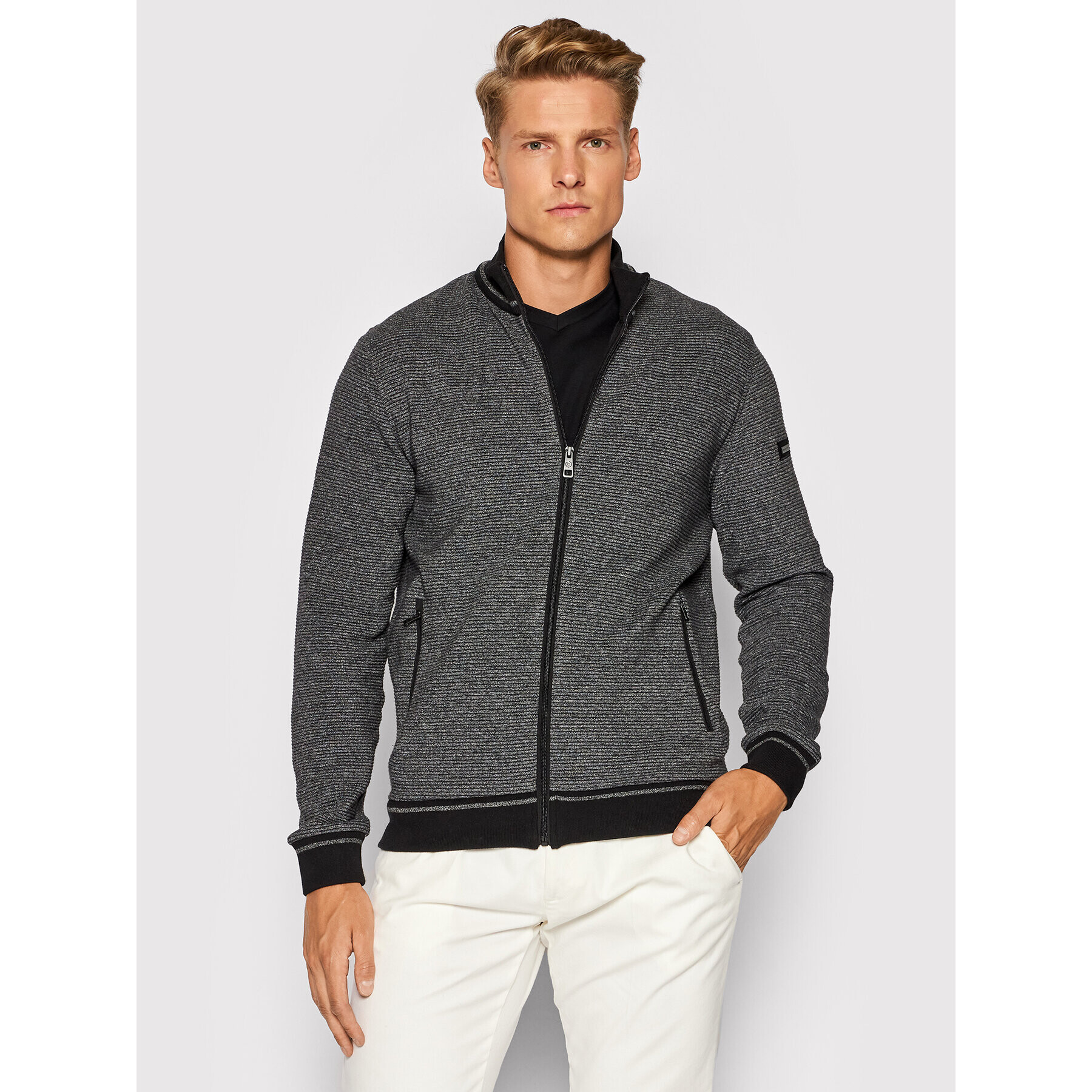 Bugatti Кардиган 8750 85068 Сив Regular Fit - Pepit.bg
