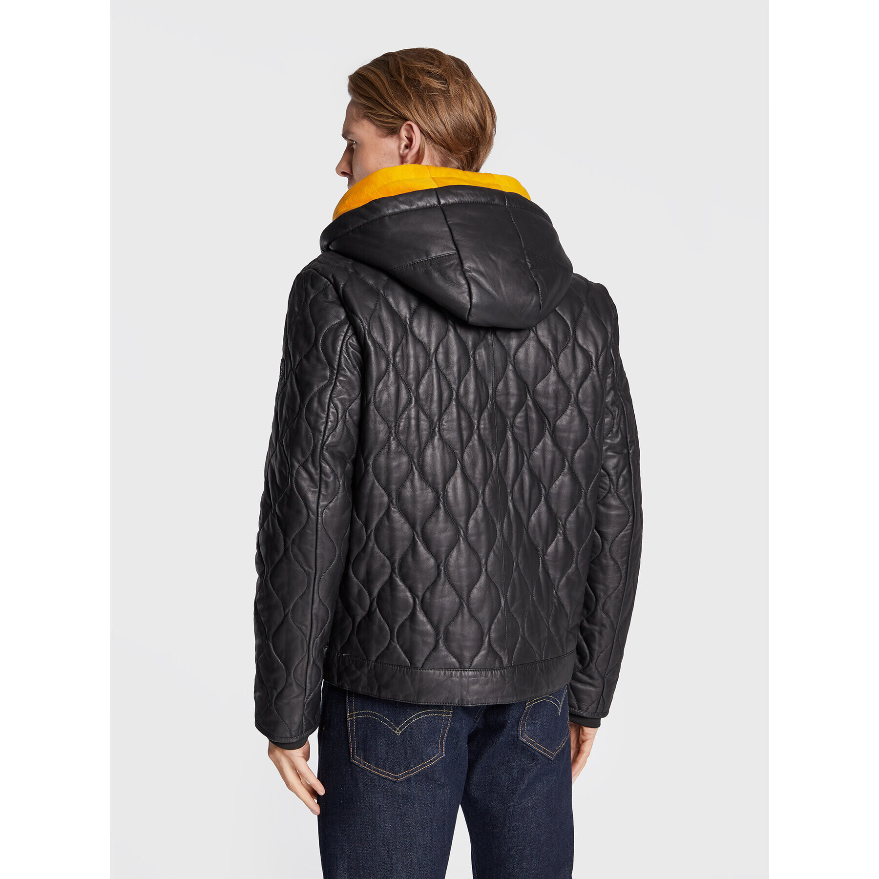 Bugatti Кожено яке 222 046 Черен Regular Fit - Pepit.bg