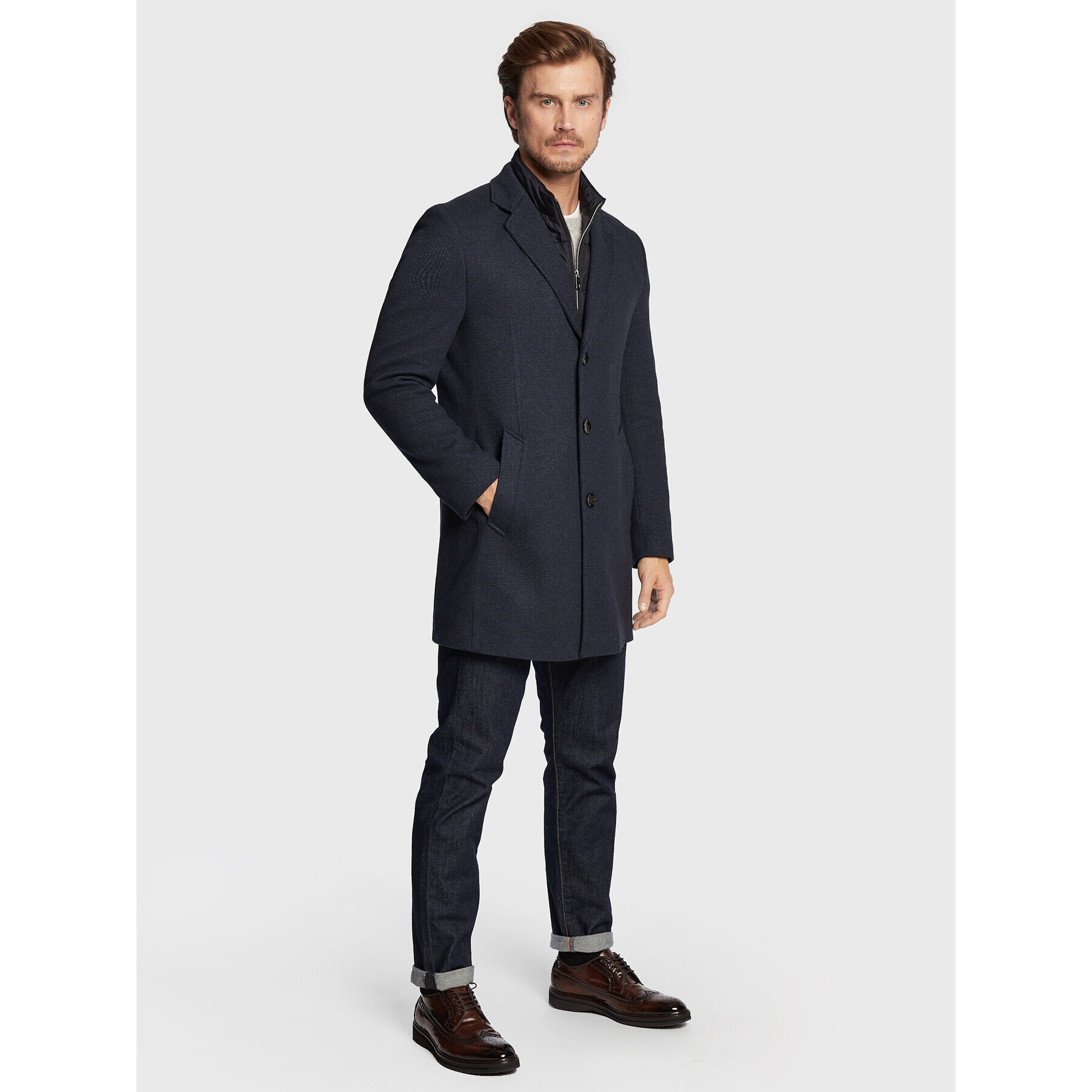 Bugatti Преходно палто 228528 24042 Тъмносин Regular Fit - Pepit.bg