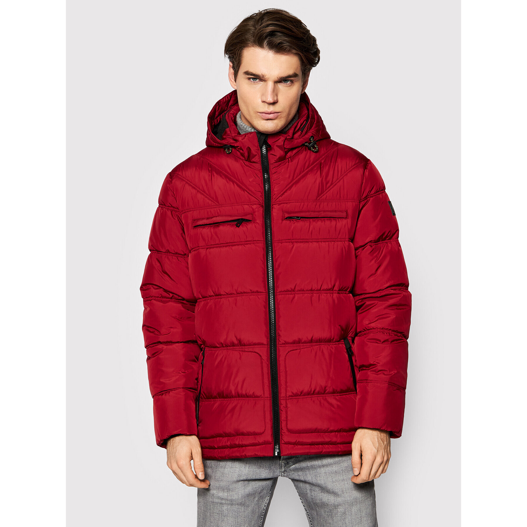 Bugatti Пухено яке 870413 89032 Червен Regular Fit - Pepit.bg