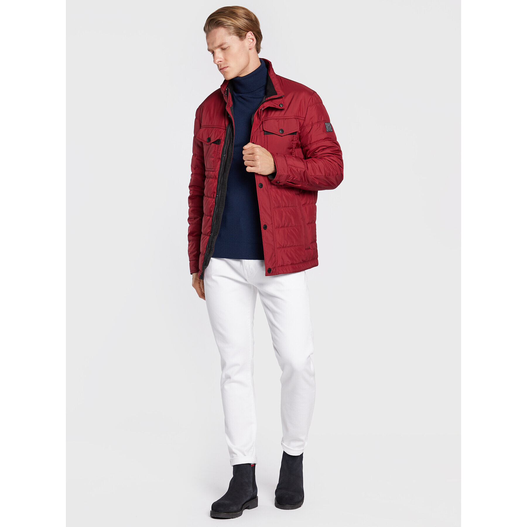 Bugatti Пухено яке 270400 29032 Червен Regular Fit - Pepit.bg